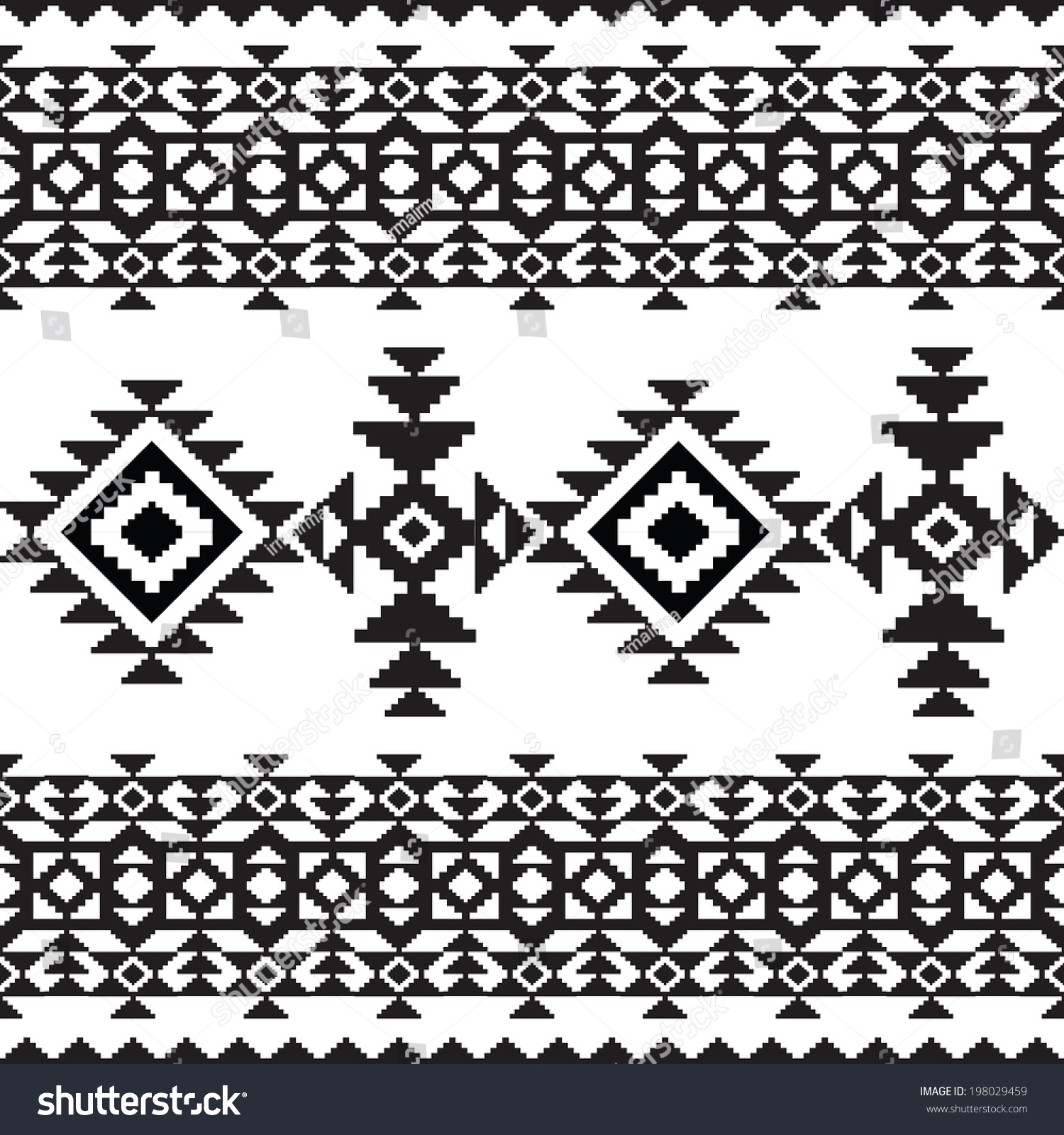 Aztec Mexican Seamless Pattern Stock Vector Illustration 198029459 ...