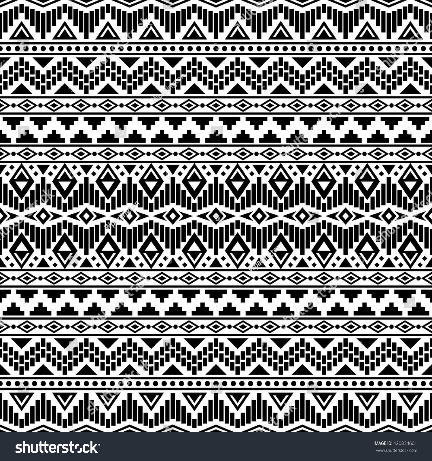 Aztec Seamless Pattern Ethnic Stylized Print Stock Vector (Royalty Free ...