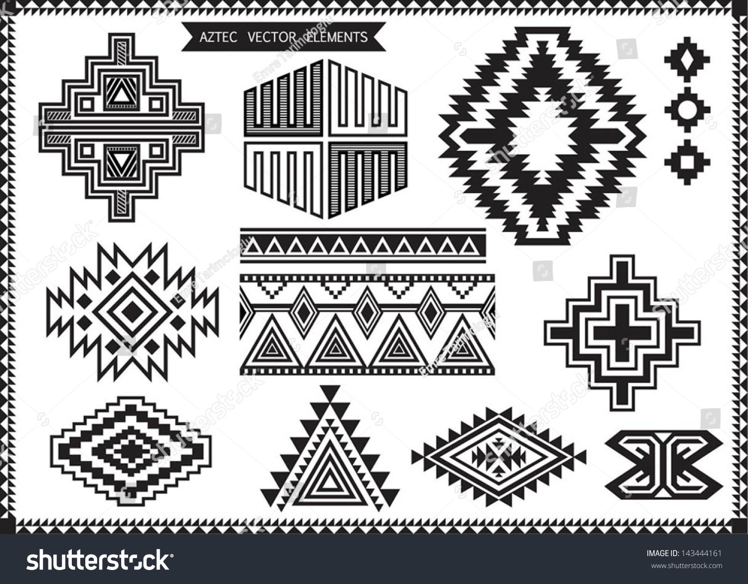 Aztec Vector Elements Set Stock Vector 143444161 - Shutterstock