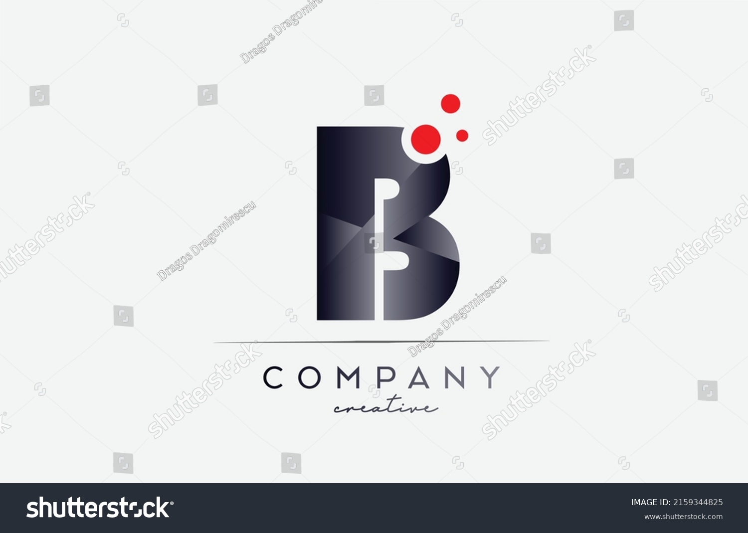 B Alphabet Letter Logo Icon Grey Stock Vector (Royalty Free) 2159344825 ...