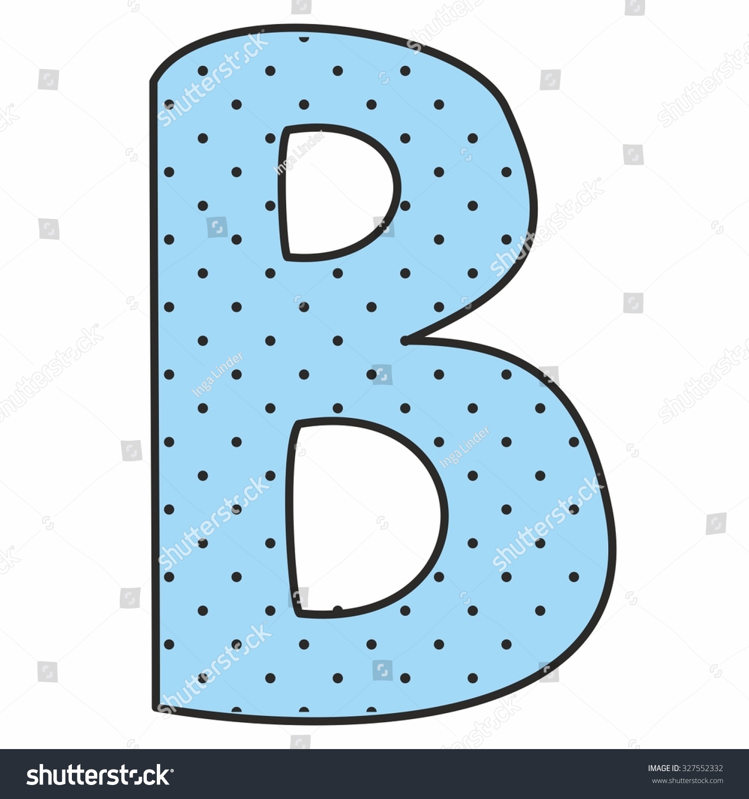 B Blue Vector Alphabet Letter Polka Stock Vector 327552332 - Shutterstock