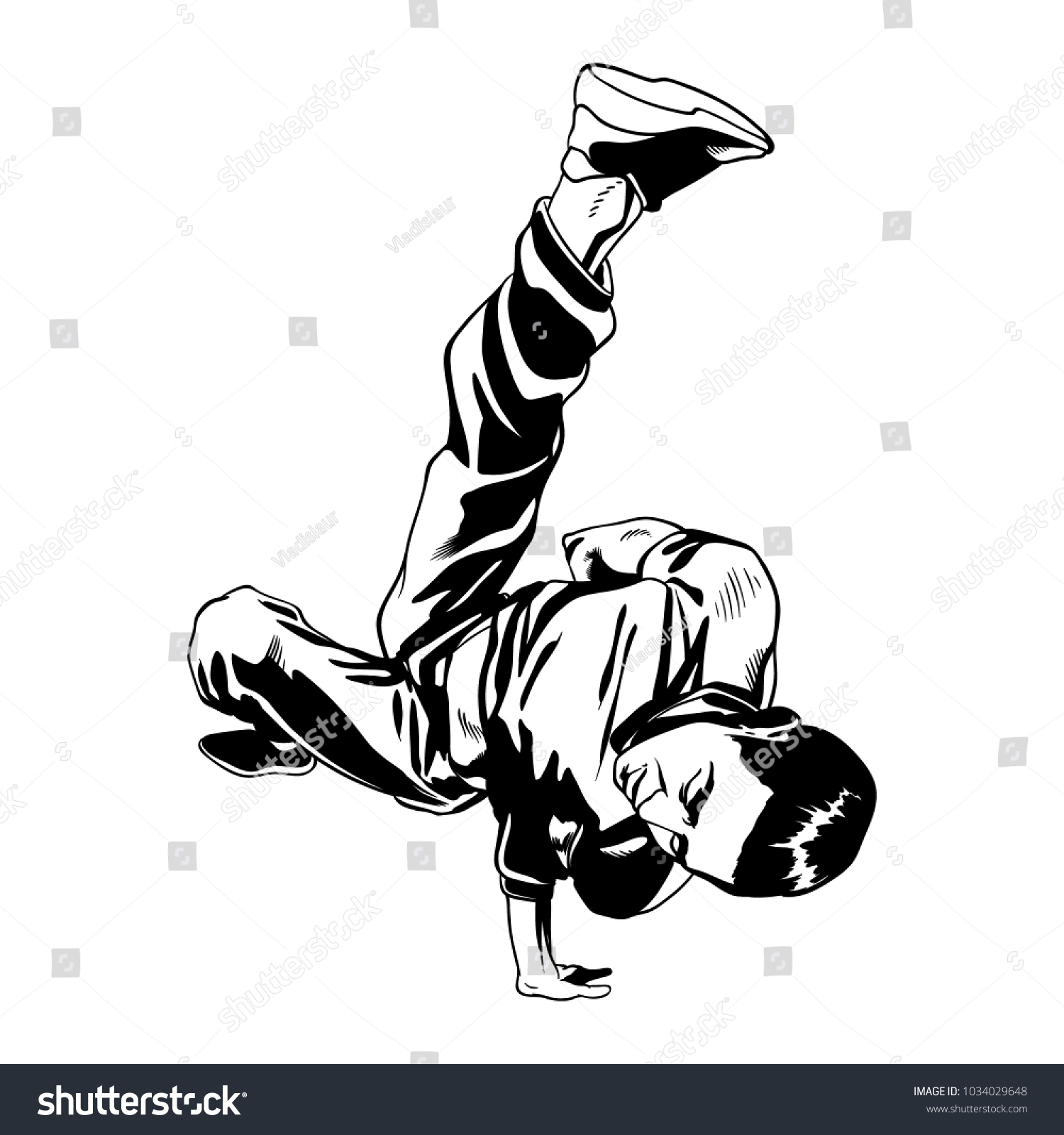 Bboy Dancer Character Dynamic Pose Hand: Vector De Stock (libre De ...