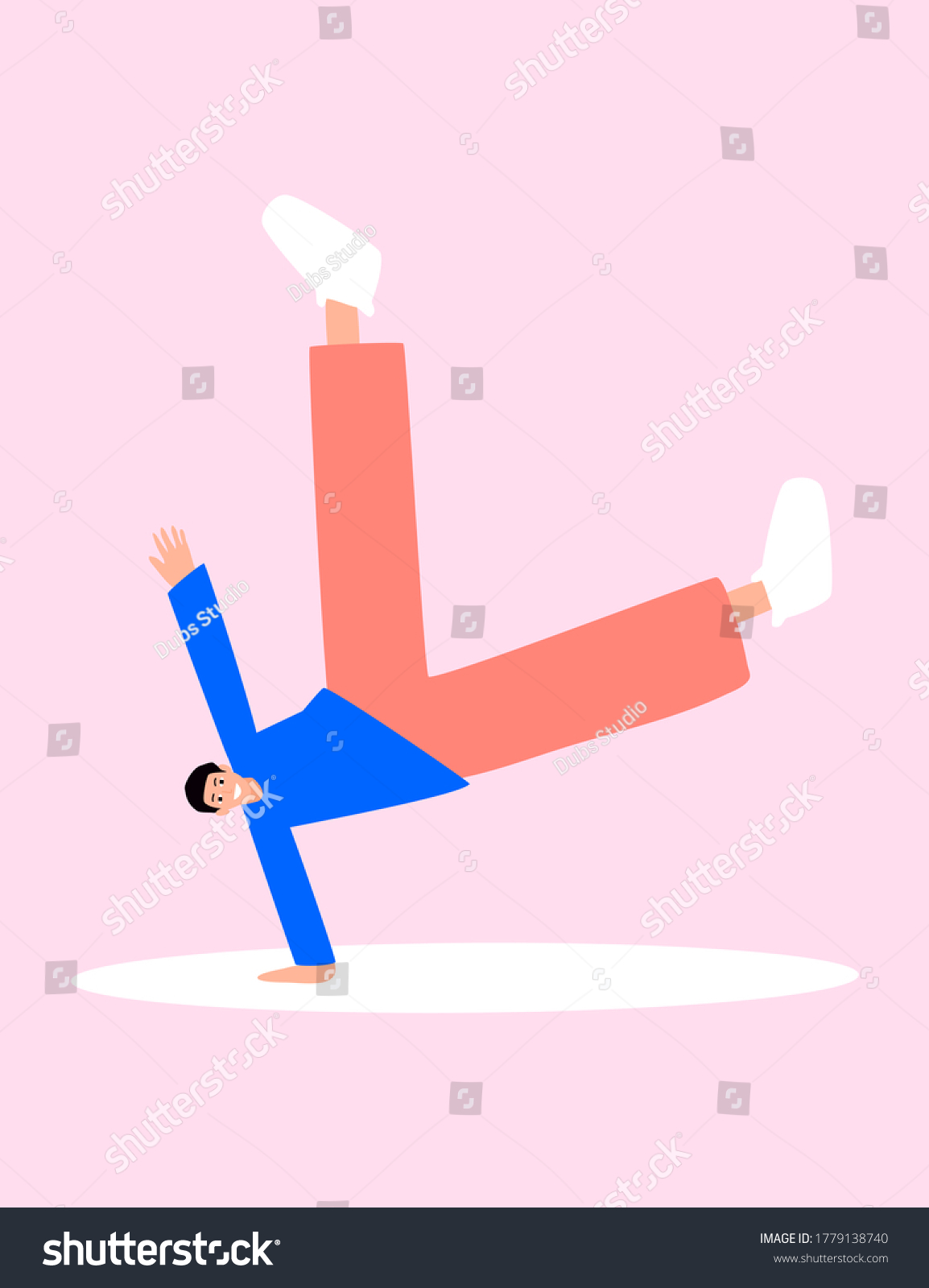 SVG of B-boy is dancing. Illustration on the theme of subculture. Street dance. Material for use on flyers and posters. Dance event breakdancing festival. Sports load. Picture for printing on a T-shirt.  svg