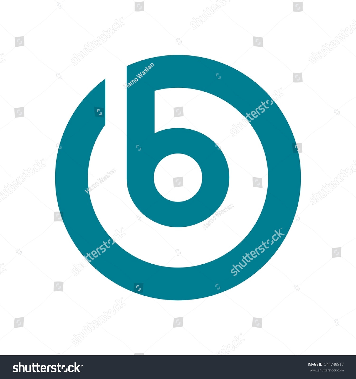 B Circle Letter Vector Logo Stock Vector 544749817 - Shutterstock