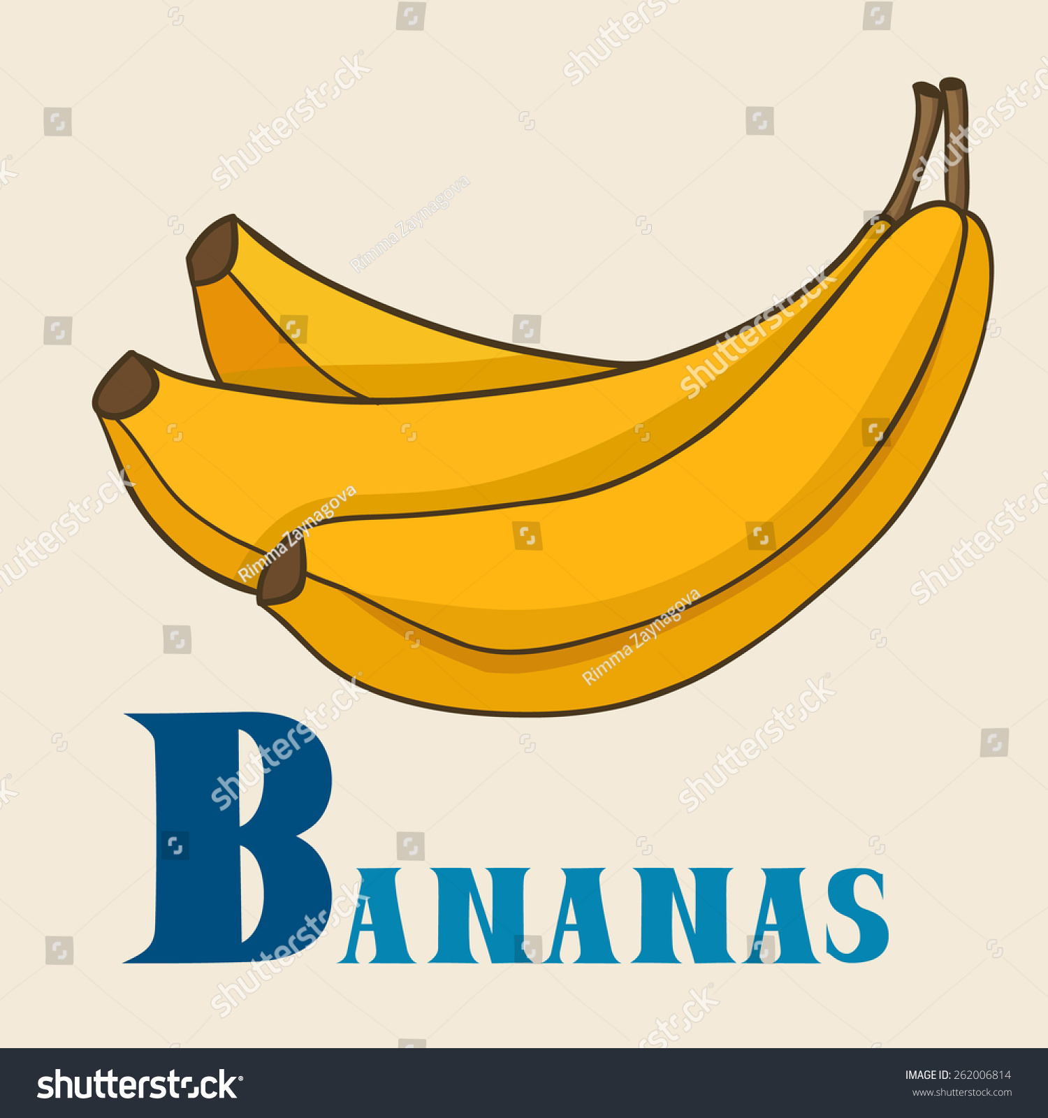 B For Banans. Vector Illustration, Hand-Drawn Style. - 262006814 ...