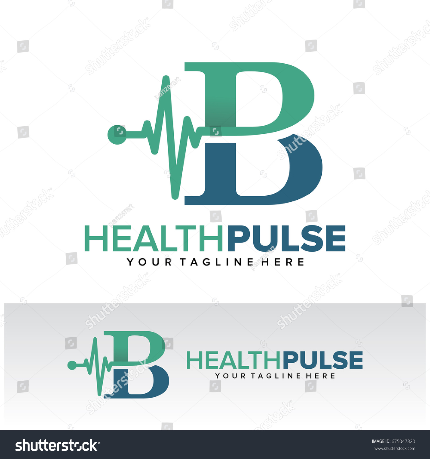 B Health Pulse Letter Logo Template Stock Vector (Royalty Free ...