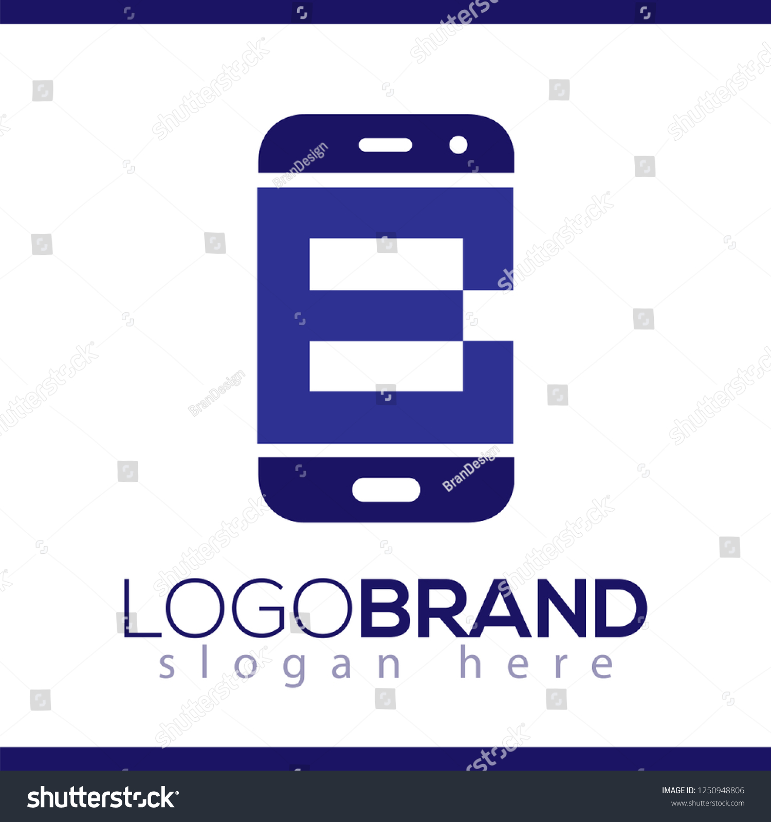 B Initial Letter Smart Phone Logo Stock Vector (Royalty Free) 1250948806