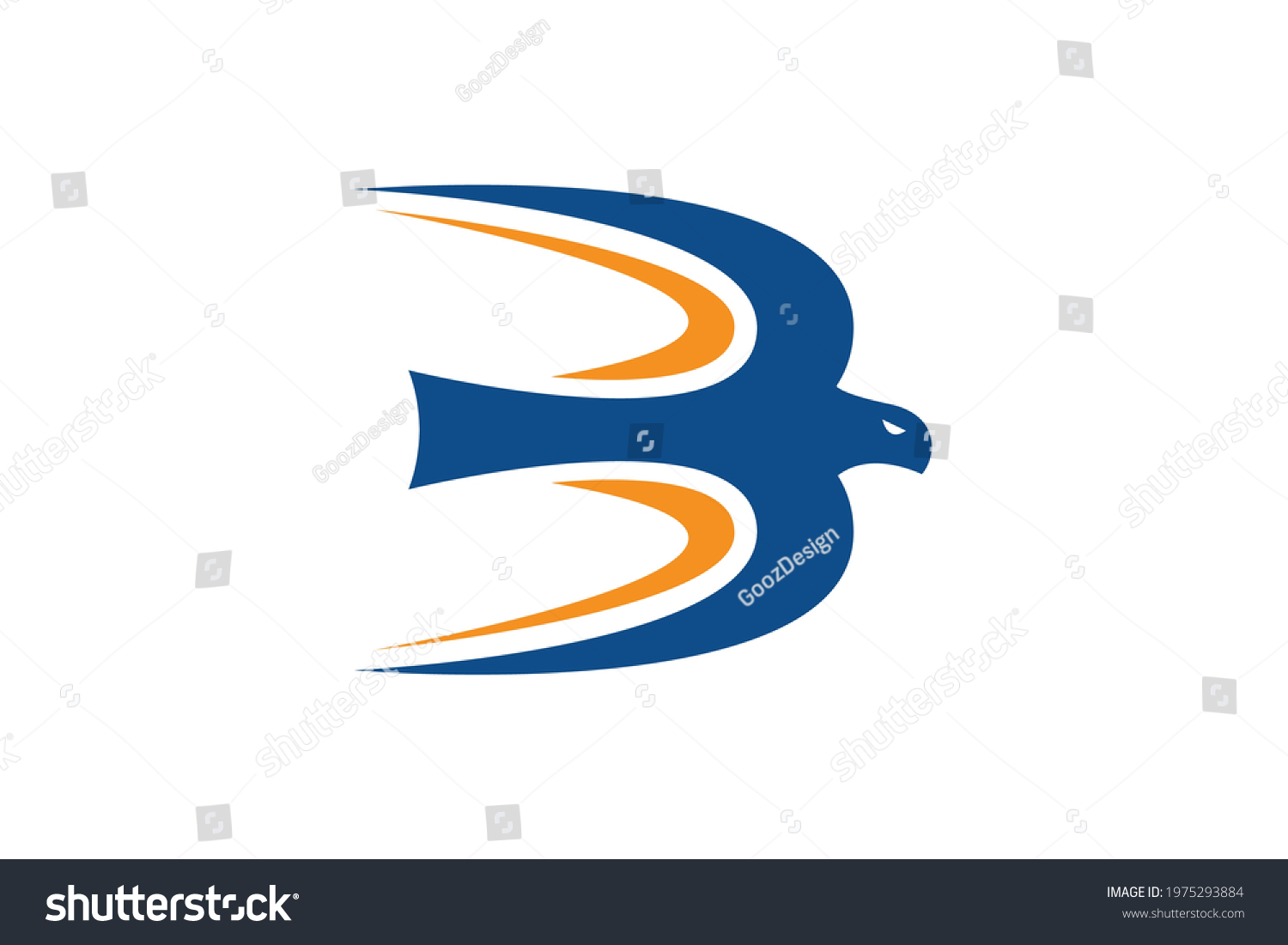 B Letter Bird Logo Solid Bird Stock Vector (Royalty Free) 1975293884 ...