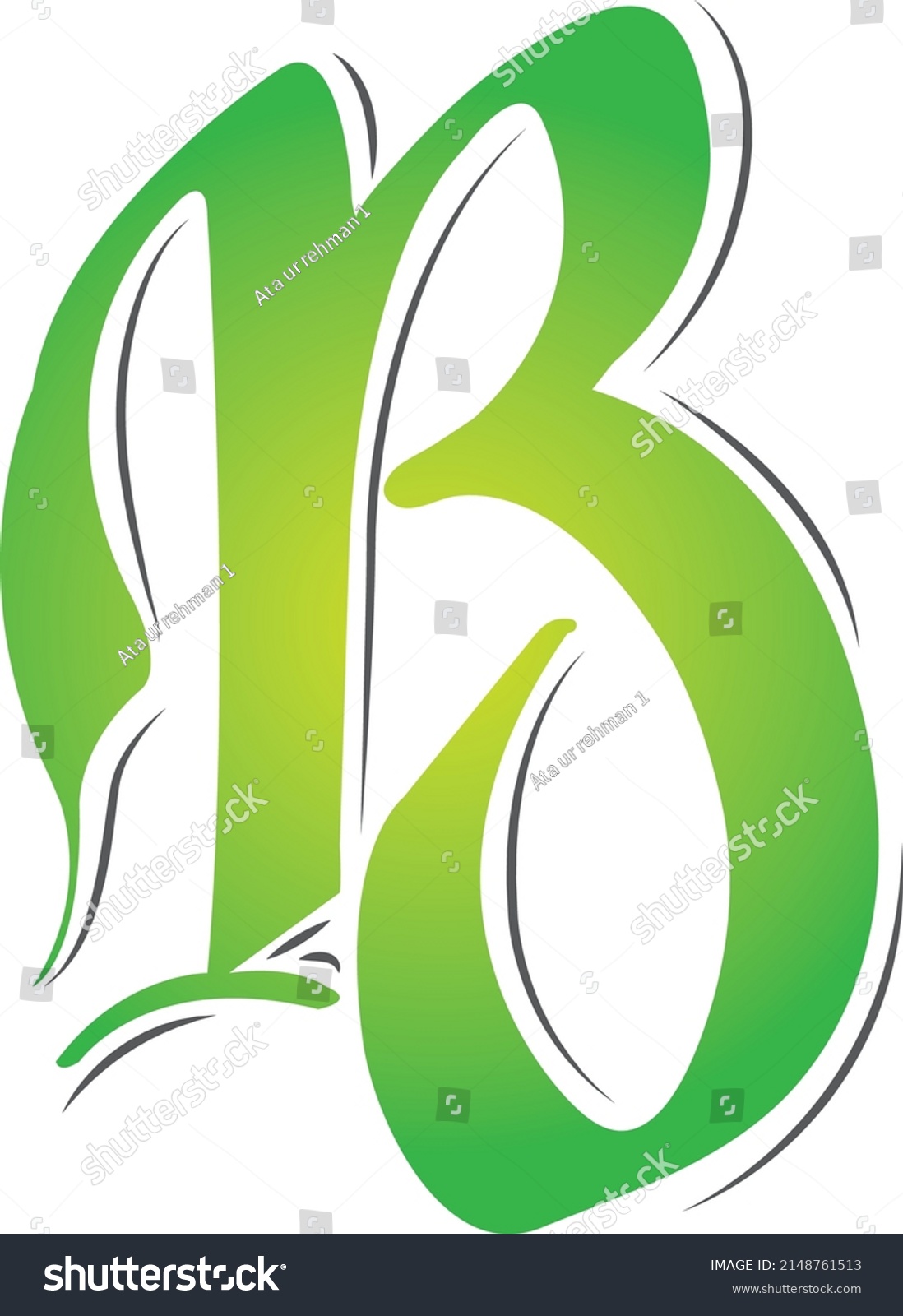 B Letter Calligraphy B Initial Calligraphic Stock Vector (Royalty Free ...