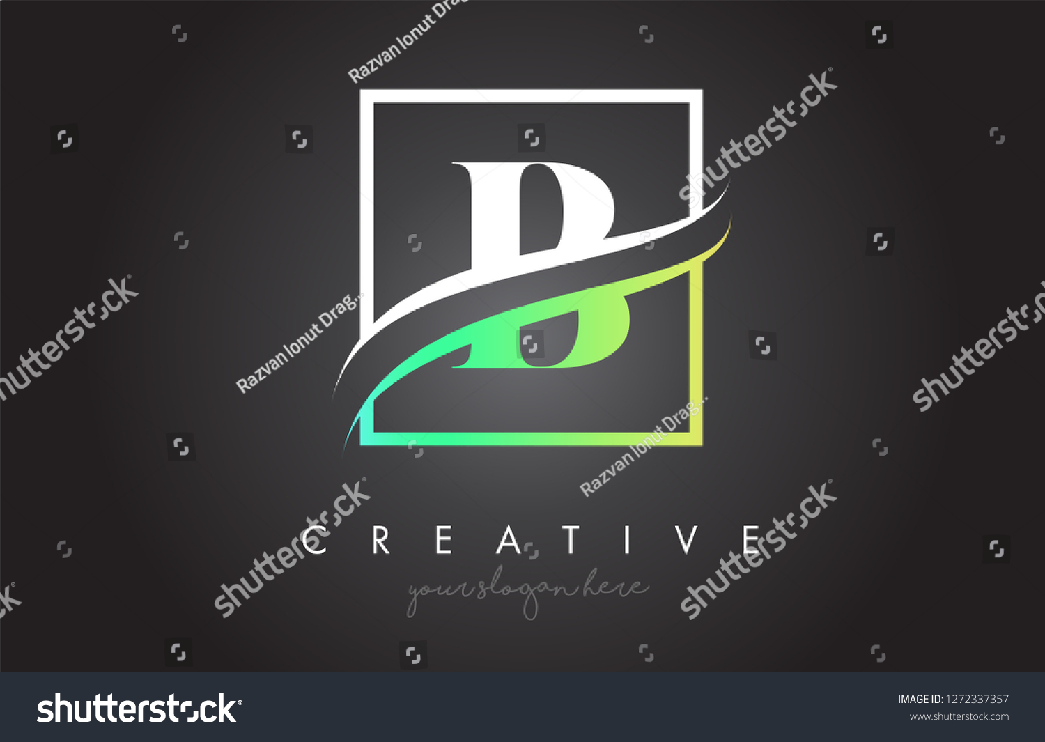 B Letter Icon Logo Design Square Stock Vector (Royalty Free) 1272337357