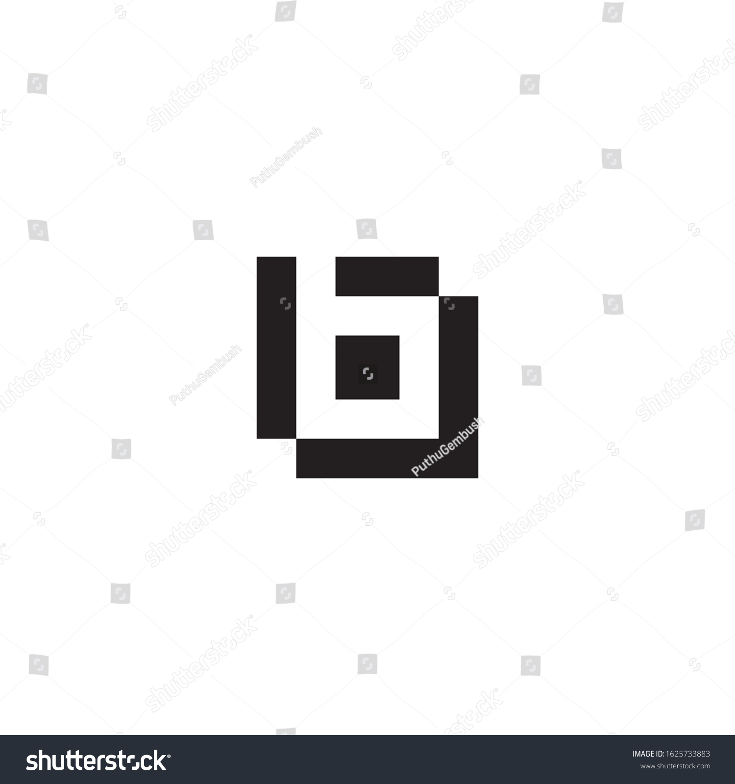 B Letter Icon Square Shape Stock Vector (Royalty Free) 1625733883 ...