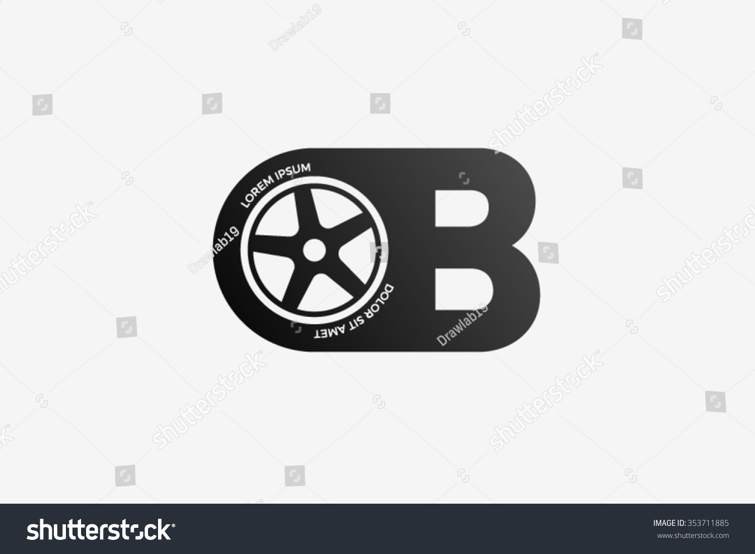 B Letter Logo Car Wheel Logo: Vector De Stock (libre De Regalías ...