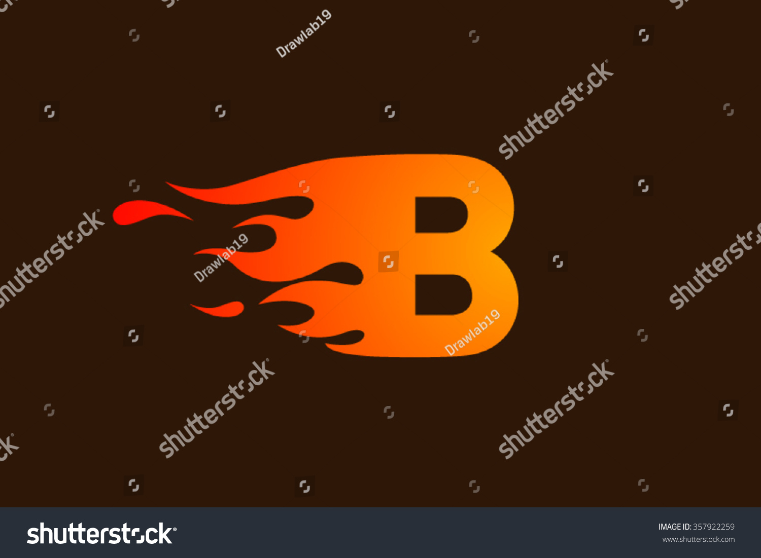 B Letter Logo, Fire Flames Logo Design. Stock Vector 357922259 ...