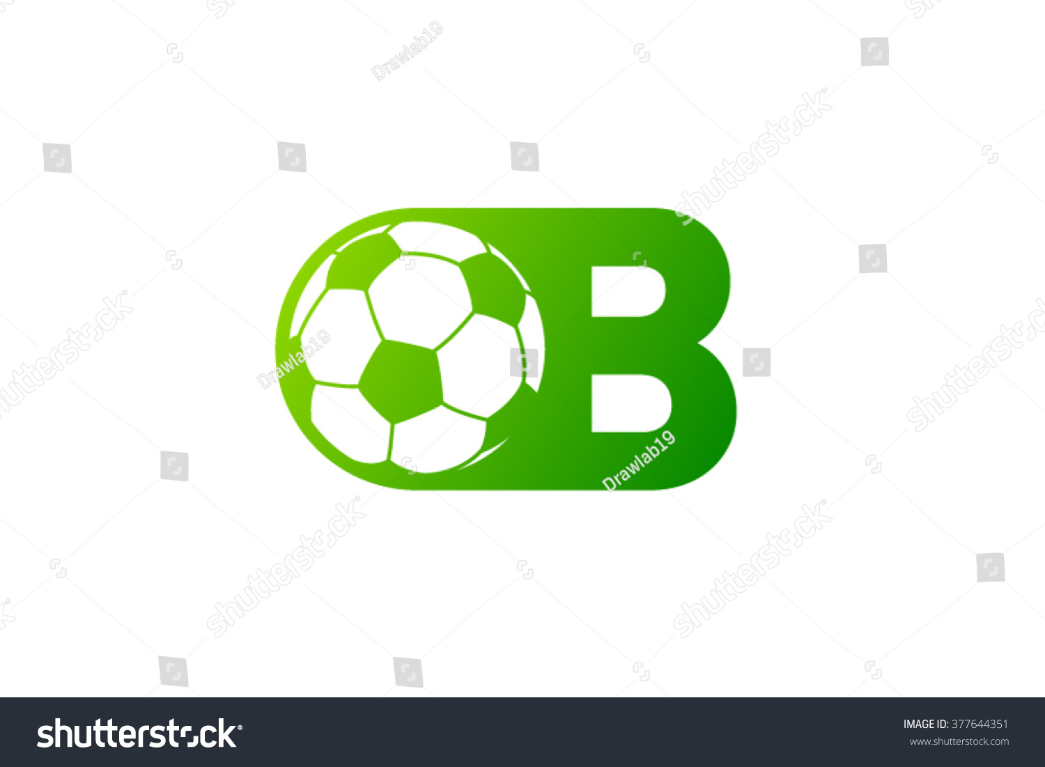 B Letter Logo Football Ball Logo Stock Vector (Royalty Free) 377644351