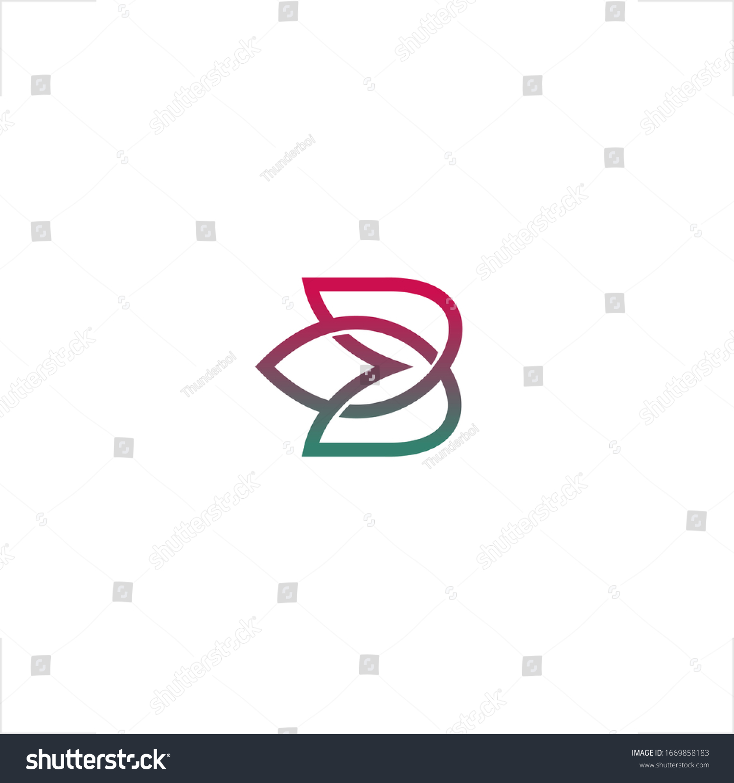 B Letter Logo Initial Flower Loop Stock Vector (Royalty Free) 1669858183