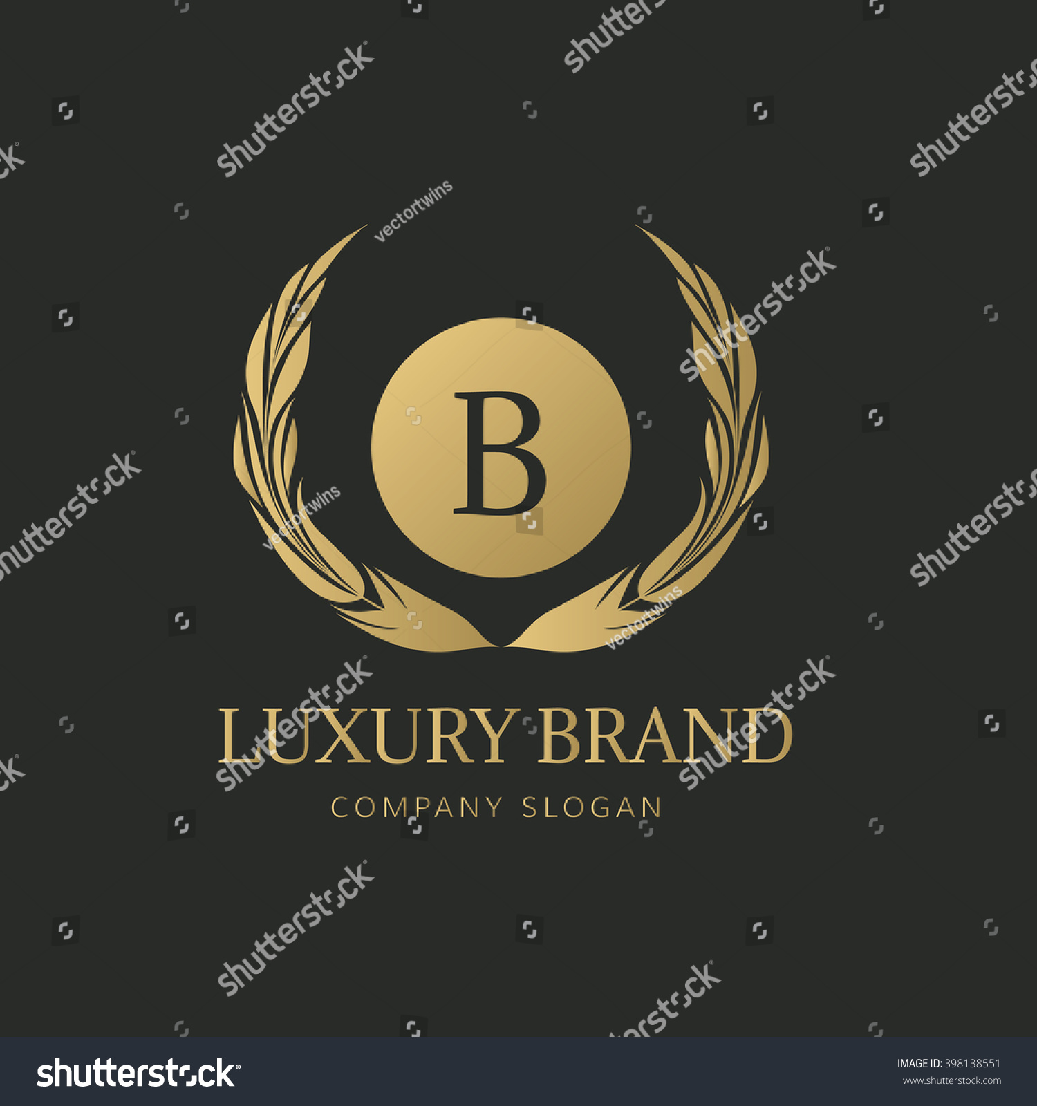 B Letter Luxury Brand Logo Template Stock Vector Royalty Free 398138551