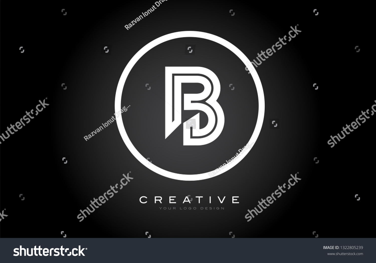 B Letter Monogram Logo Design Modern: Vector De Stock (libre De ...