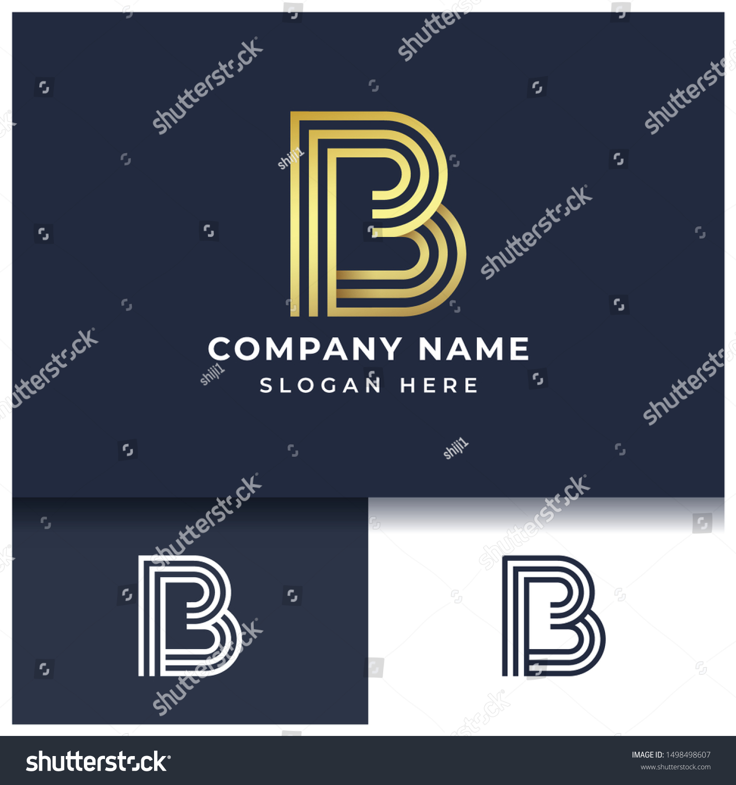 B Letter Monogram Modern Logo Design Stock Vector (Royalty Free ...