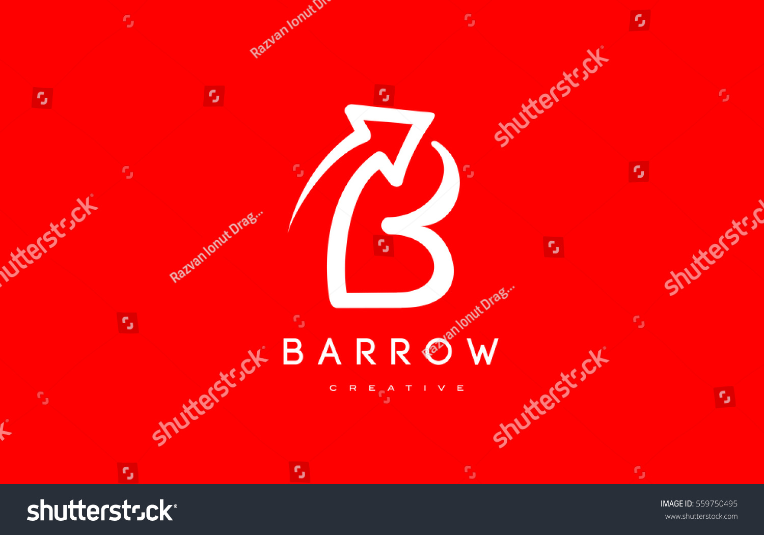 B Logo Arrowb Letter Design Vector Stock Vector (Royalty Free) 559750495