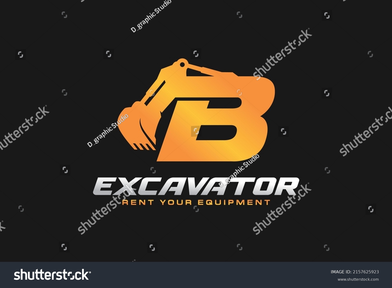 B Logo Excavator Construction Company Heavy Stock Vector (Royalty Free ...