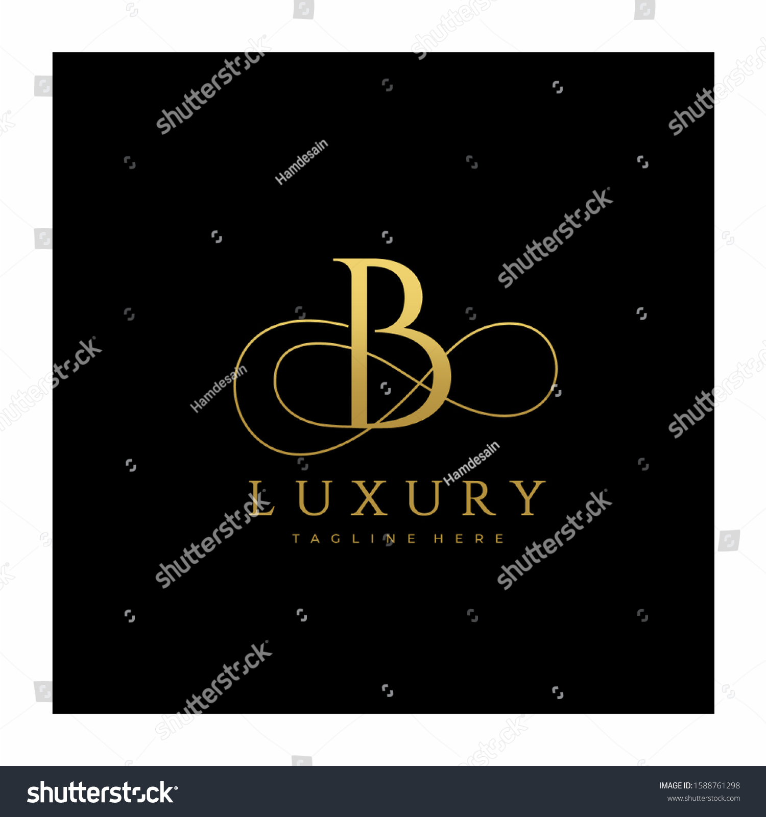 B Luxury Letter Logo Design Vector Stock Vector (Royalty Free ...