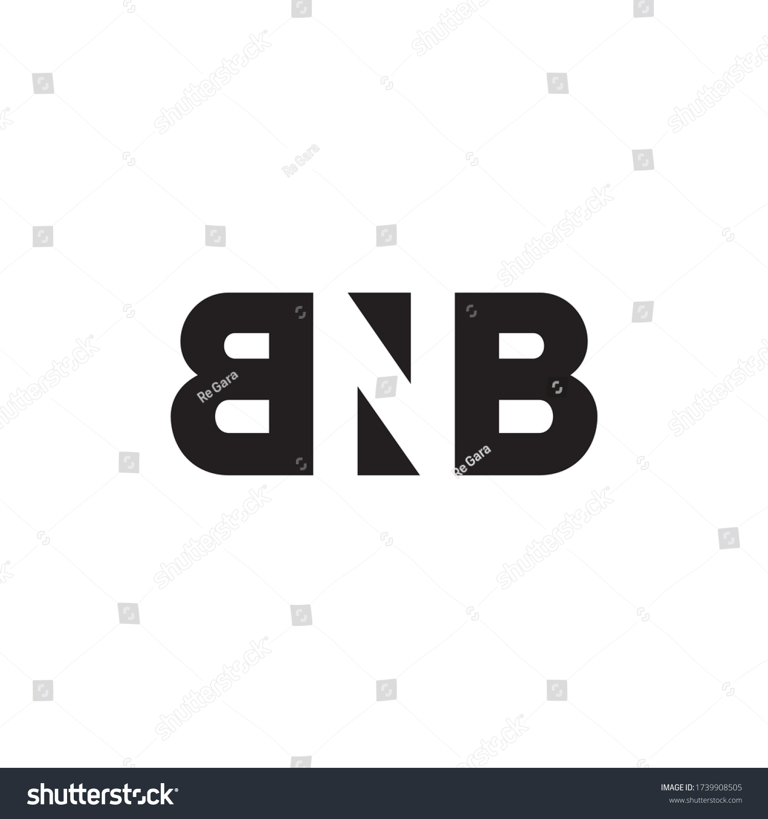 SVG of B N B letter logo design vector svg