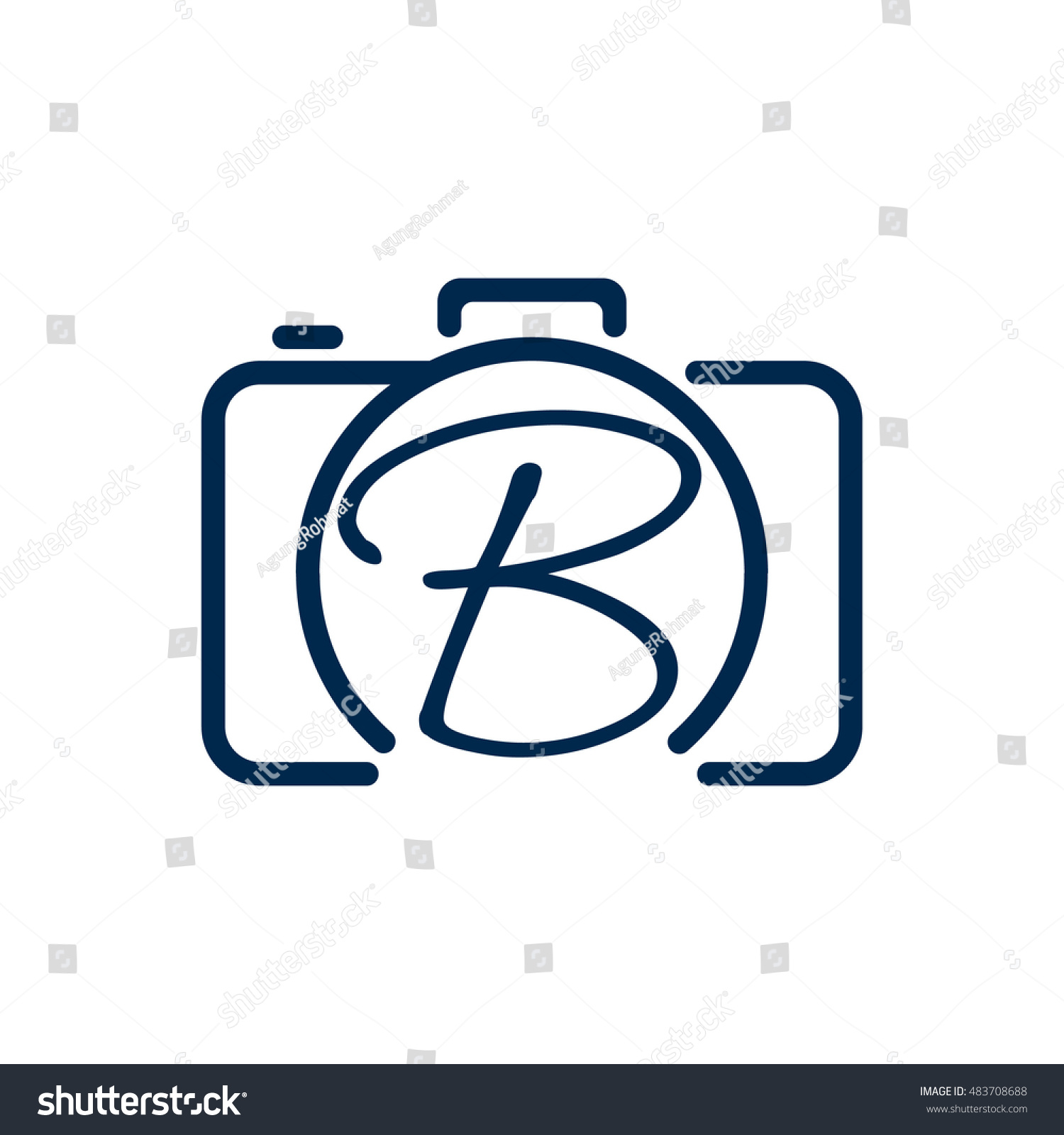 B Photography Logo Design Stock Vector (Royalty Free) 483708688