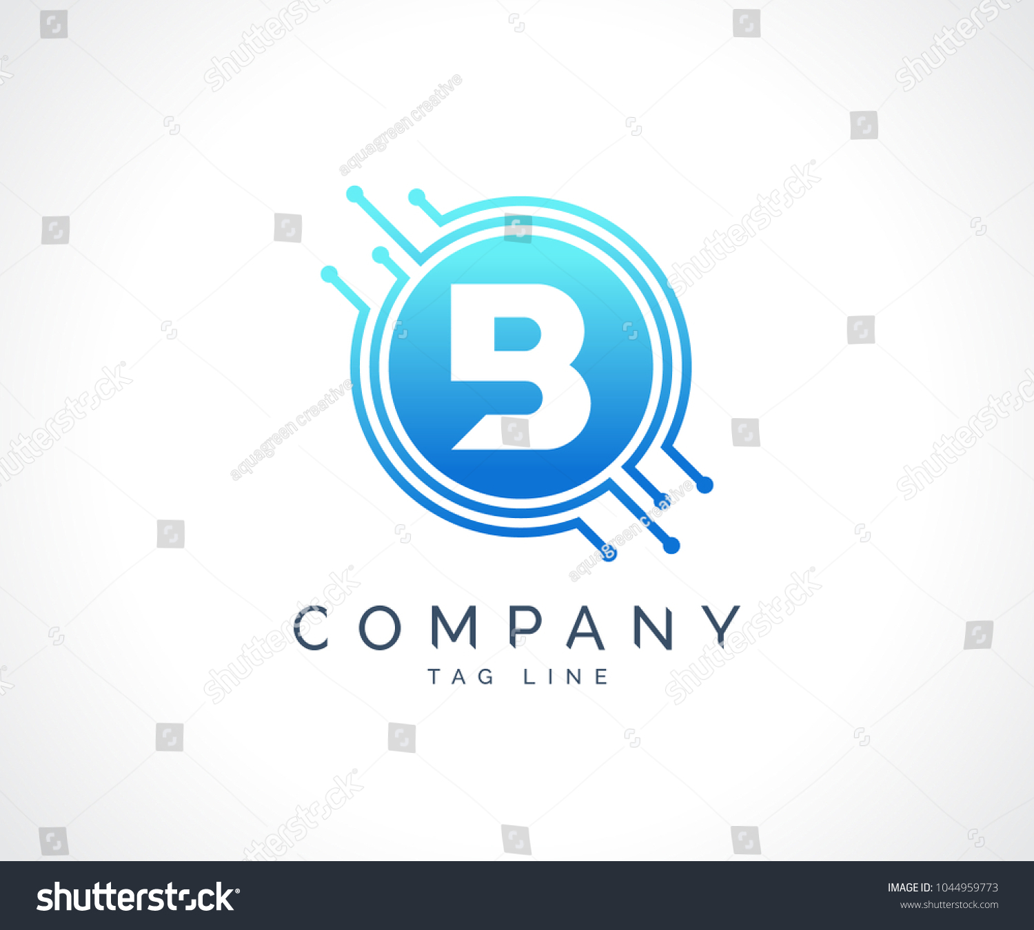 B Technology Circuit Alphabet Logo Simple Stock Vector (Royalty Free ...