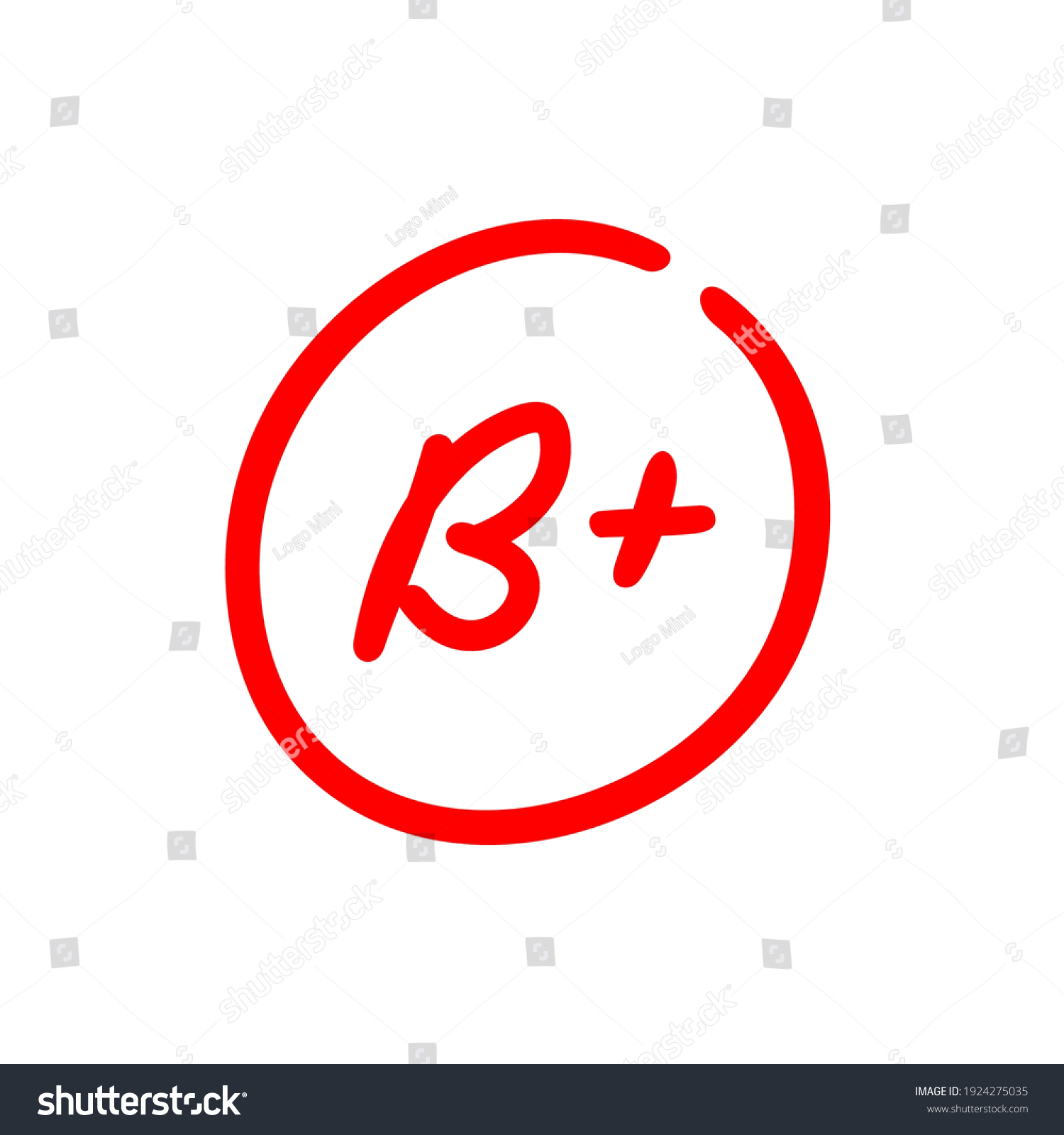 B Test Score Grading System Education Stock Vector (Royalty Free ...