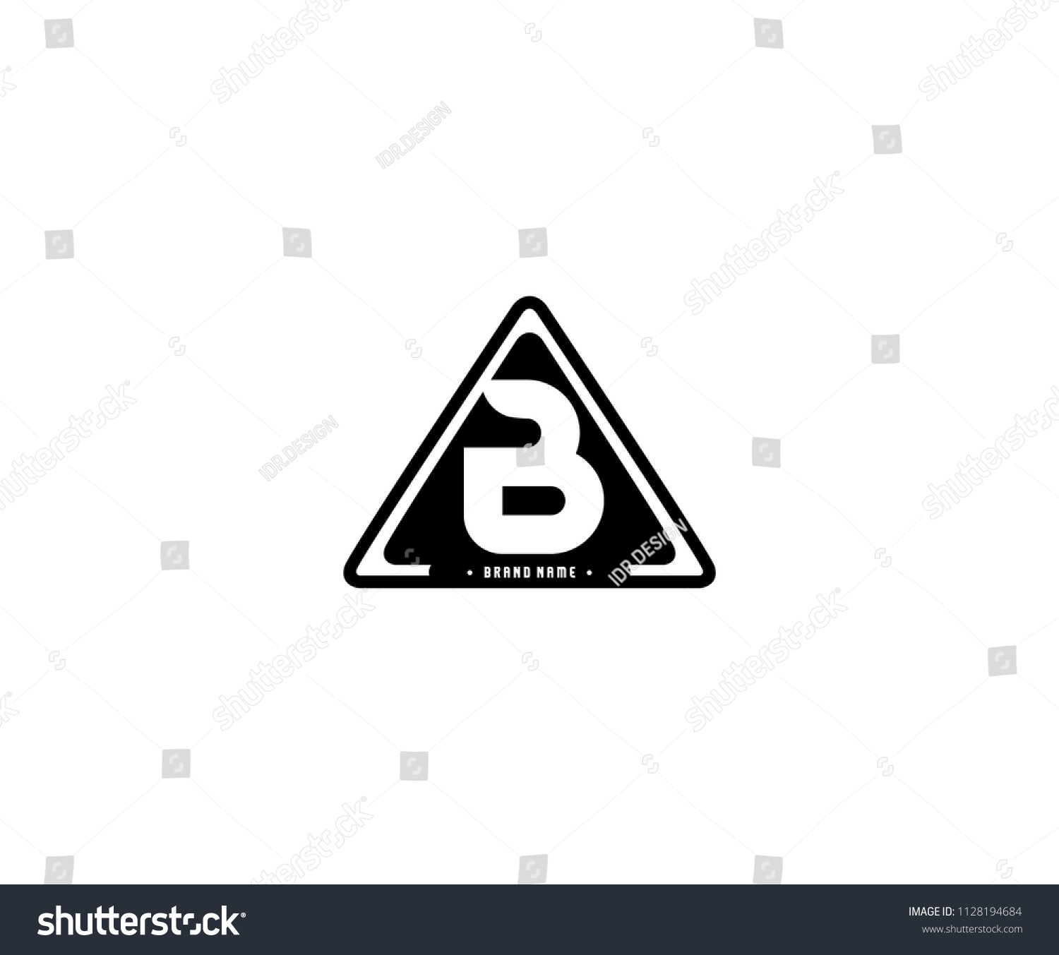 B Triangles Logo Design Stock Vector (Royalty Free) 1128194684 ...