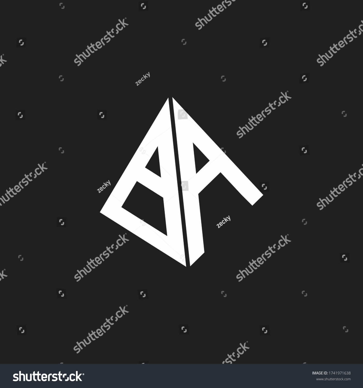 Ba Logo Monogram Standout Triangle Shape Stock Vector (Royalty Free ...