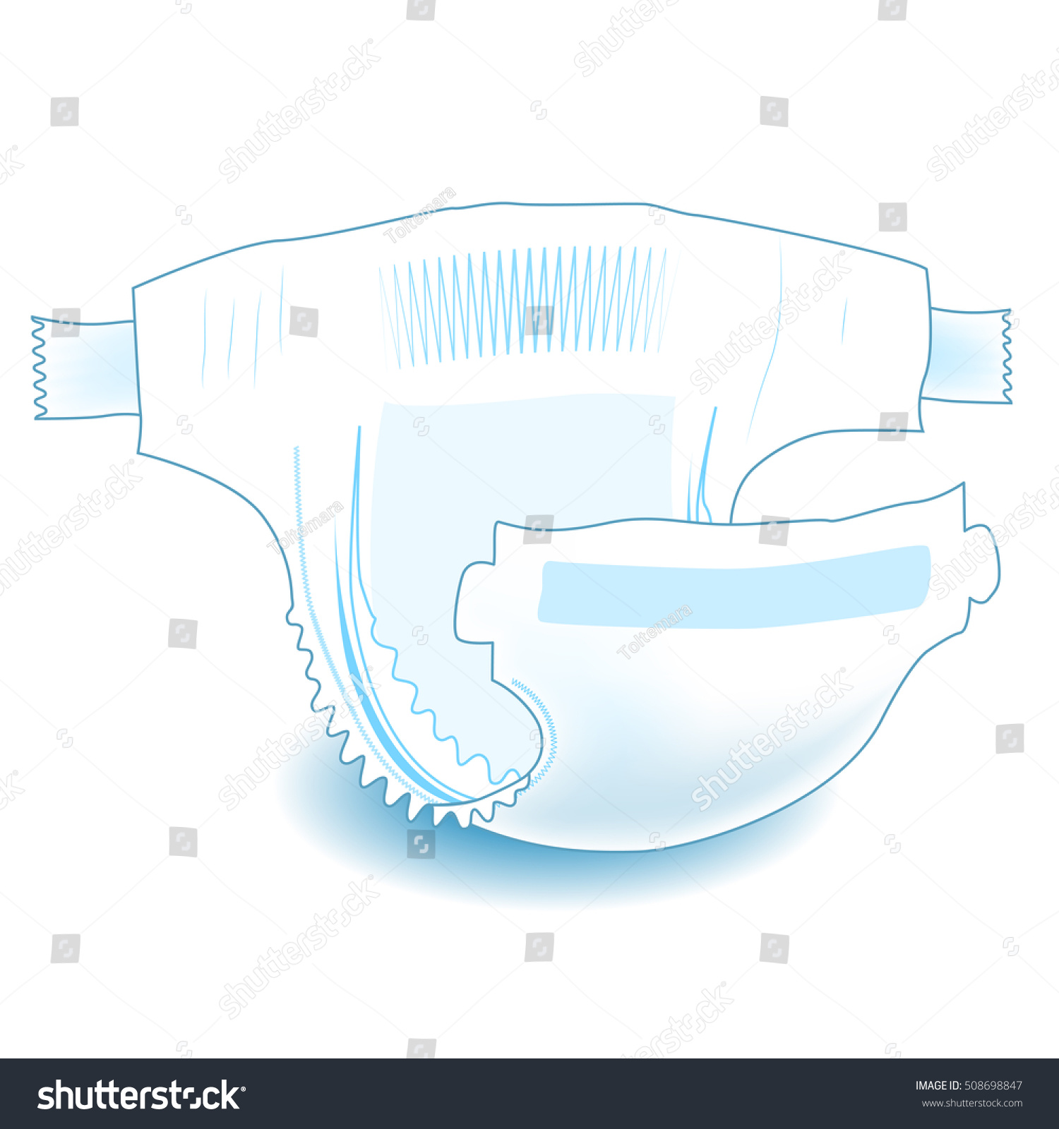 Baby Absorbent Diaper Realistic Vector Illustration Stock Vector ...