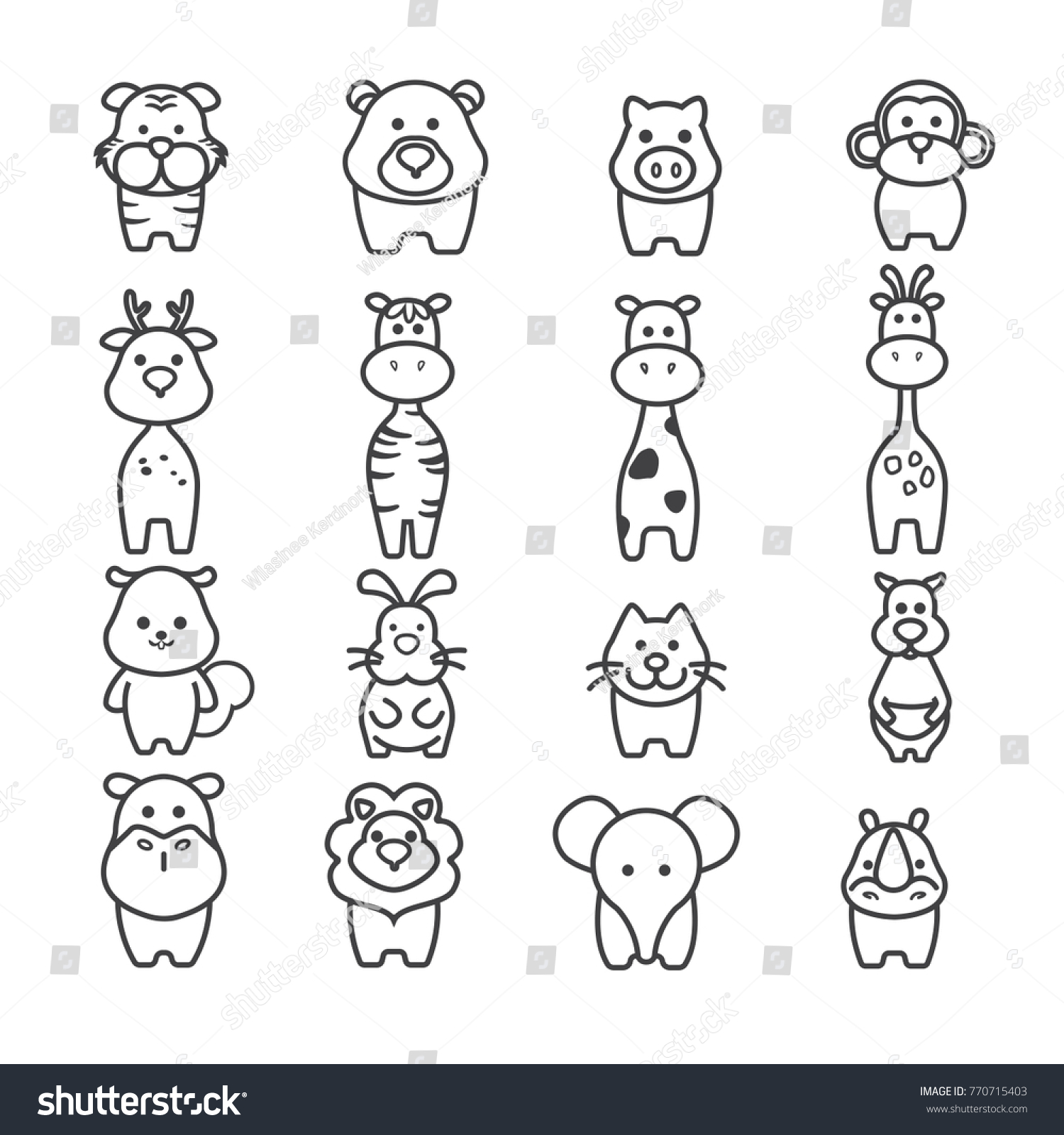 Baby Animal Cartoon Icon Stock Vector (Royalty Free) 770715403