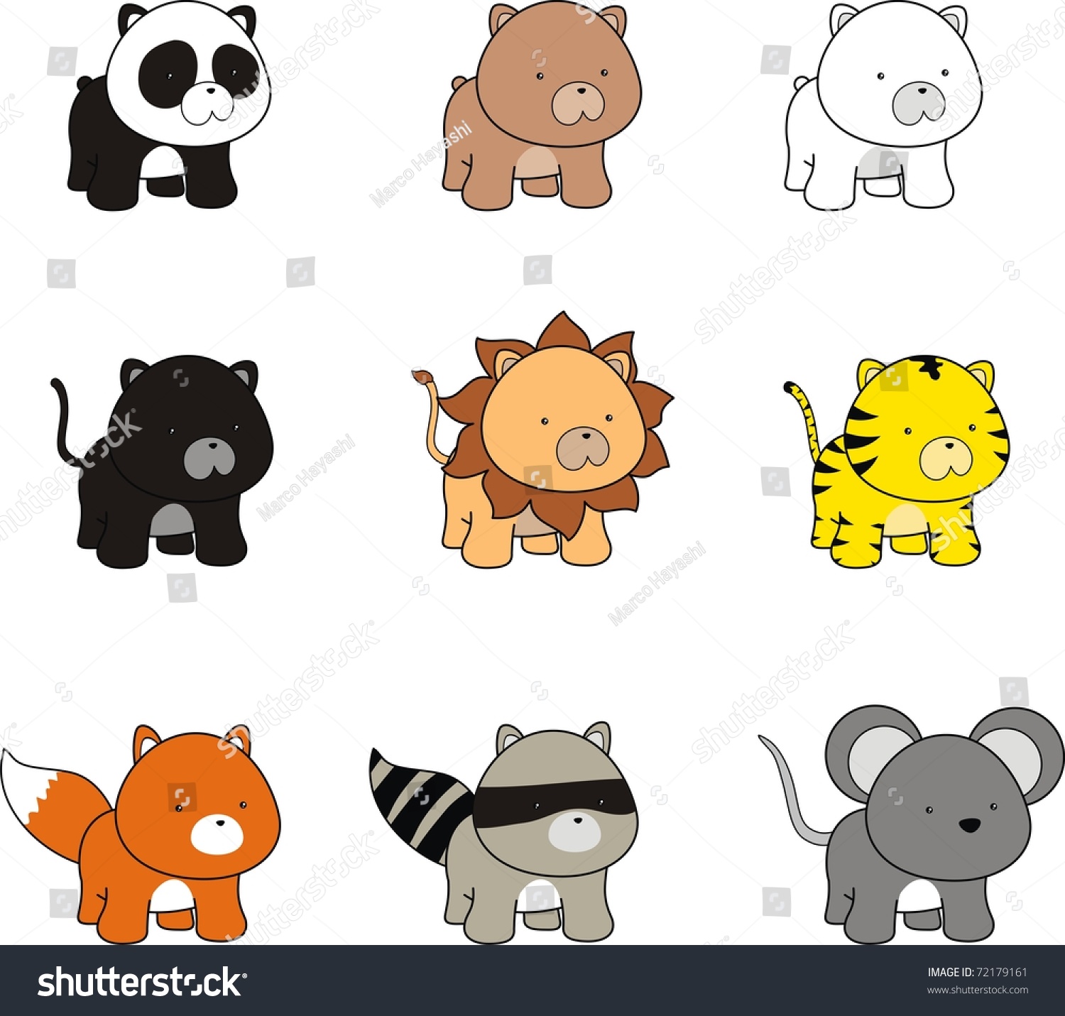 Baby Animals Cartoon Set Vector Format Stock Vector Royalty Free