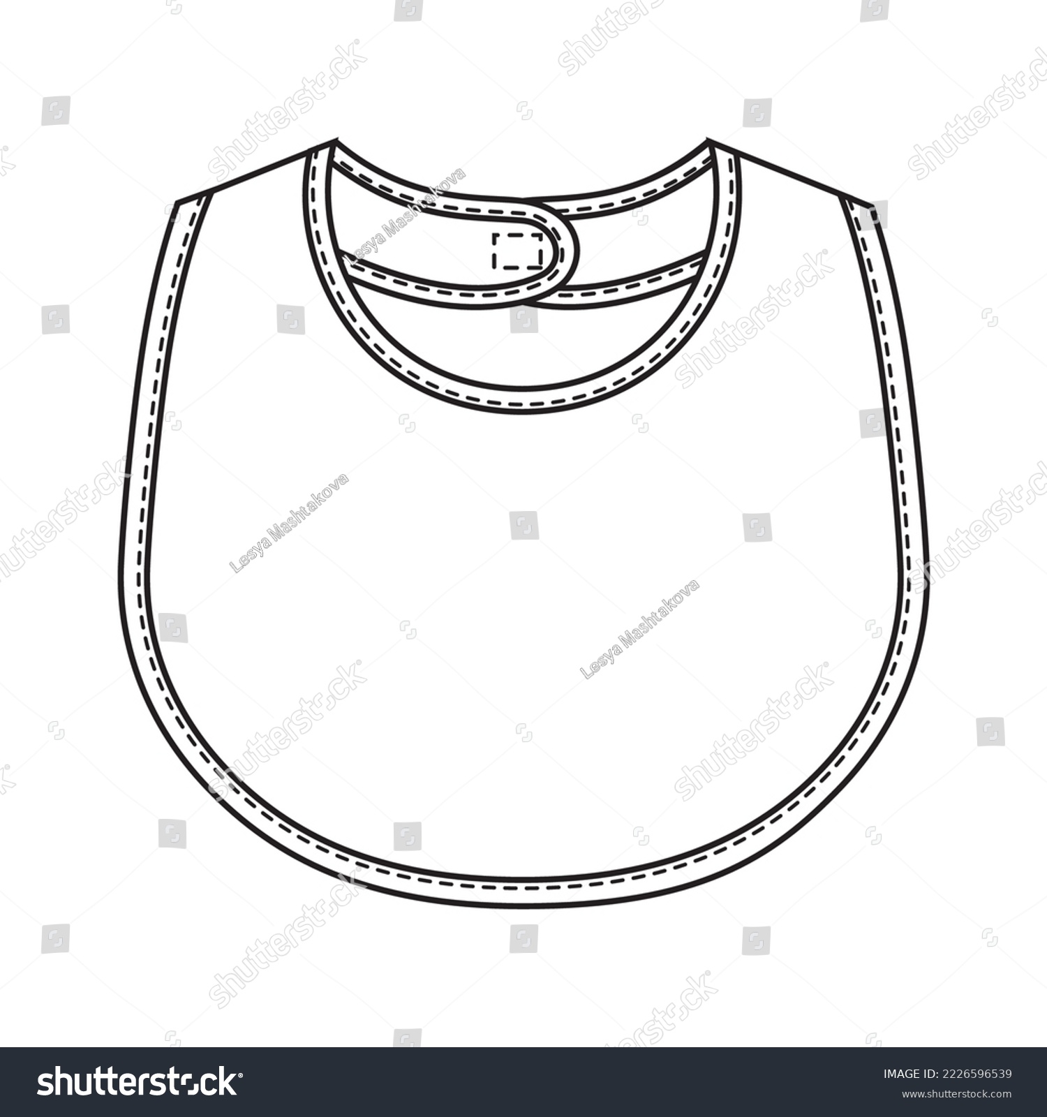 SVG of Baby bib template vector, black and white sketch svg