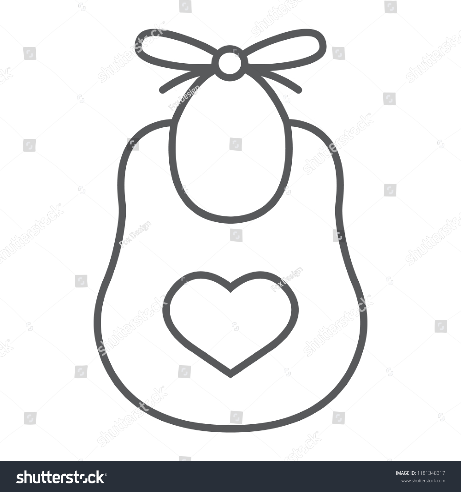 SVG of Baby bib thin line icon, child and clothes, wear sign, vector graphics, a linear pattern on a white background, eps 10. svg