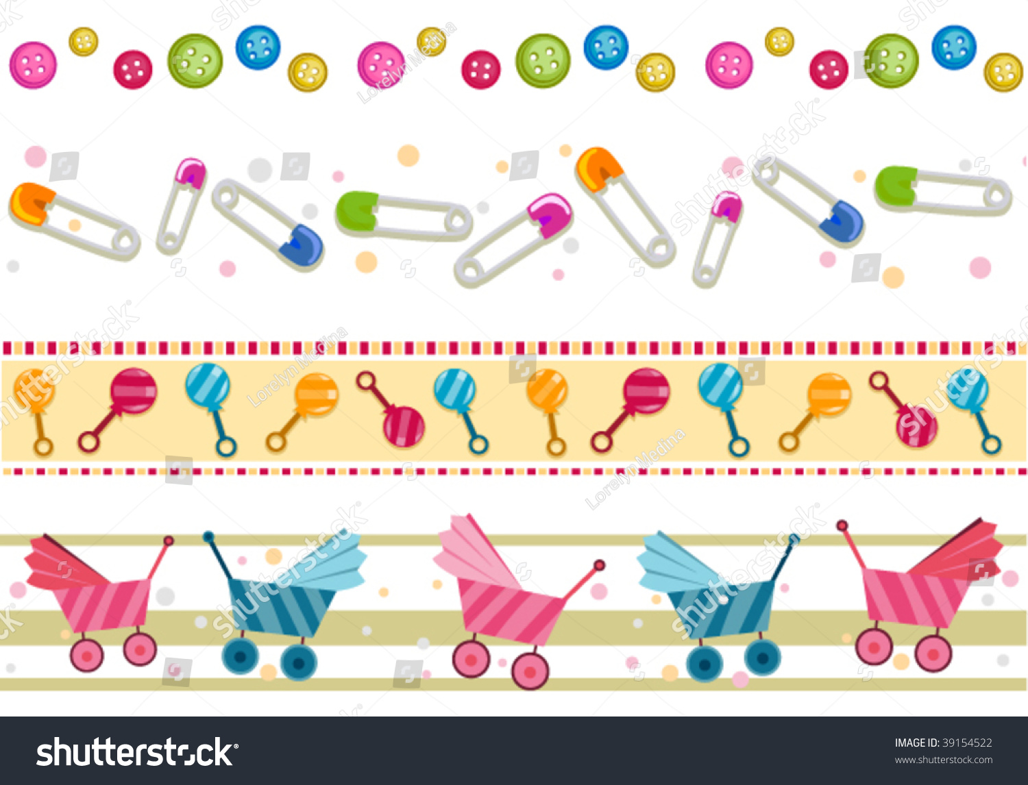 Baby Border Set Vector Stock Vector 39154522 - Shutterstock