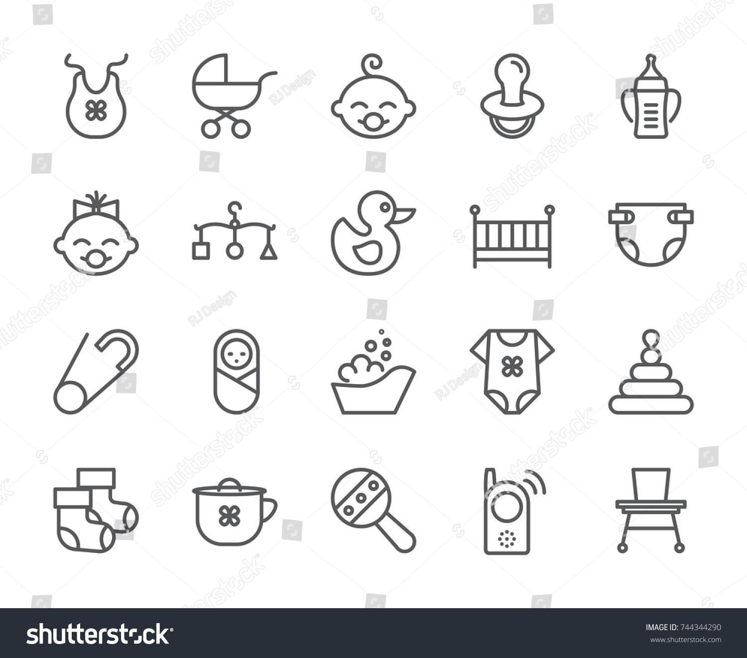 SVG of Baby born pixel perfect icons set with different child and motherhood symbols and accessories elements. Isolated 48x48 pixels pictograms vector illustration. svg
