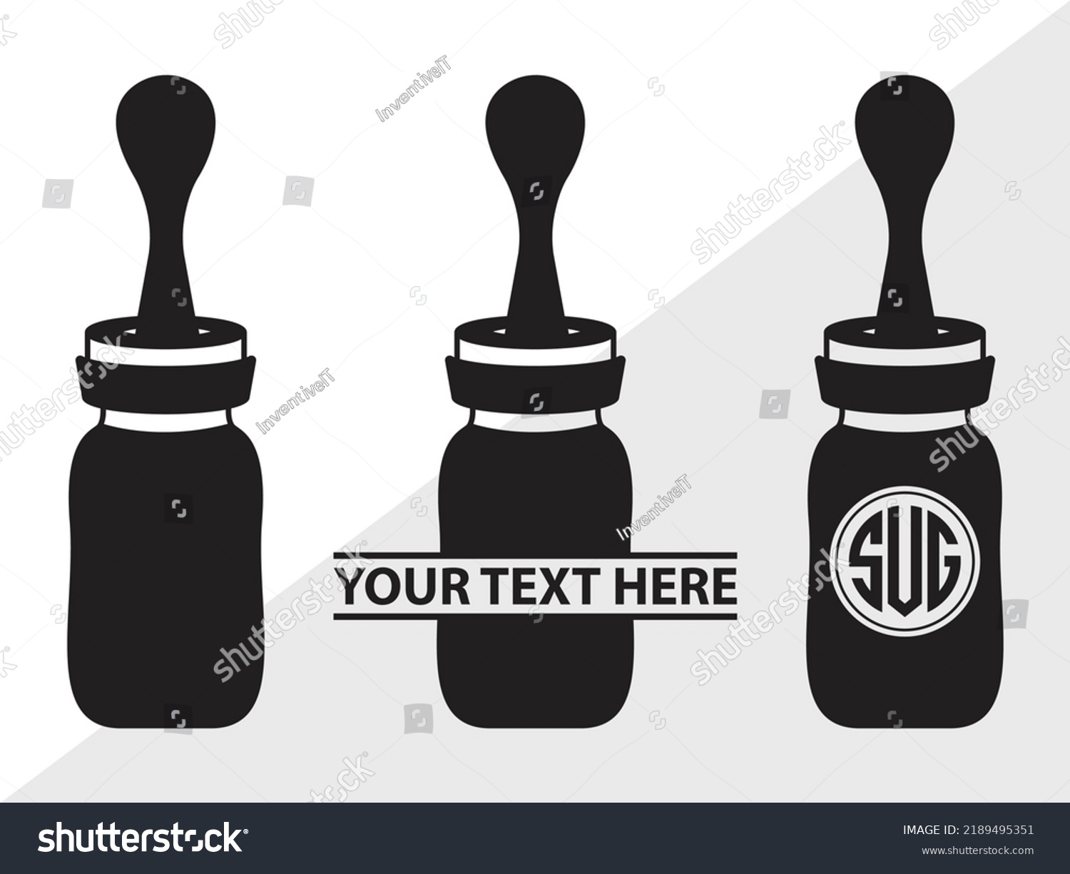 SVG of Baby Bottle Monogram SVG Printable Vector Illustration svg