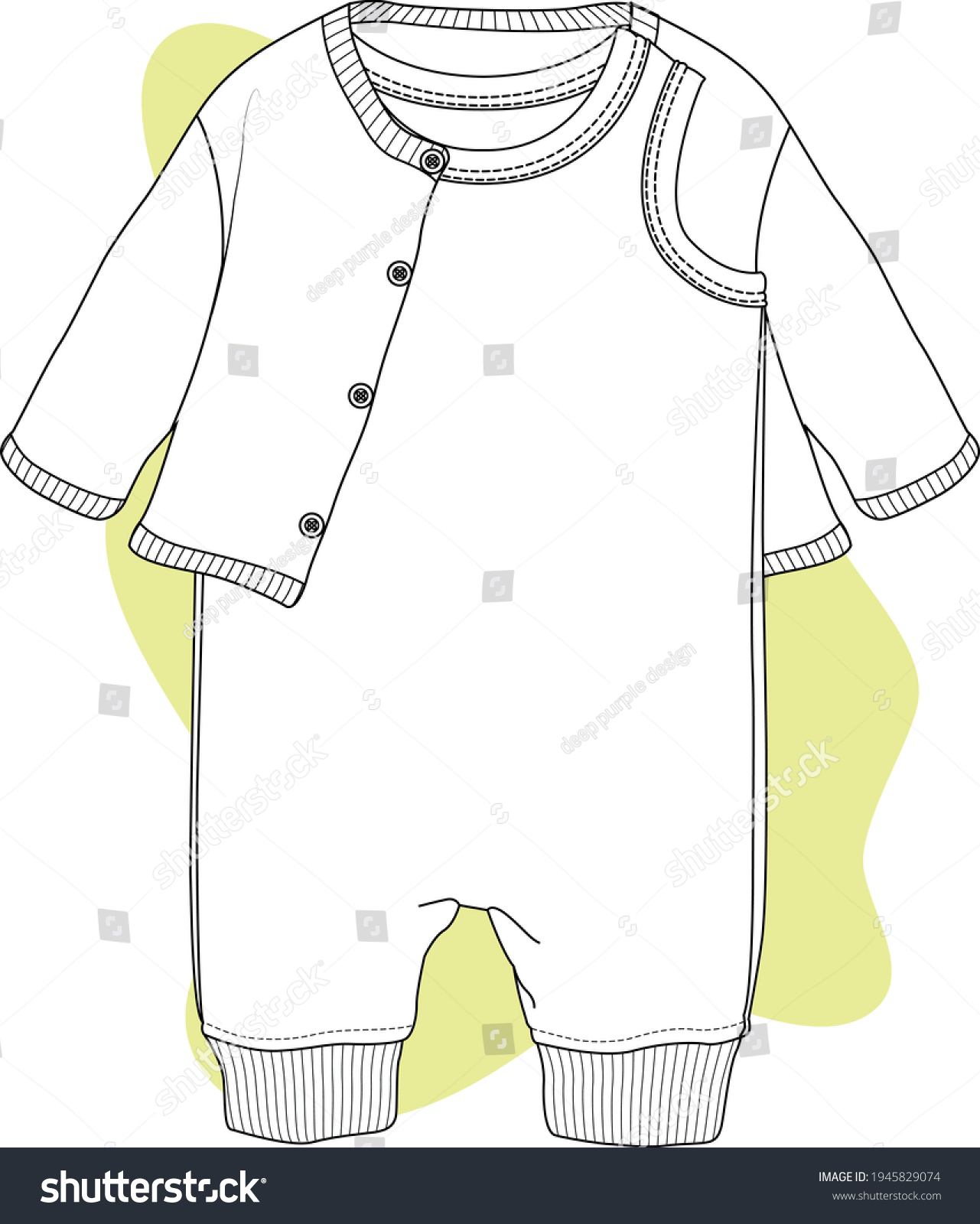 Baby Cardigan Overalls Vector Illustration Stock Vector (royalty Free 