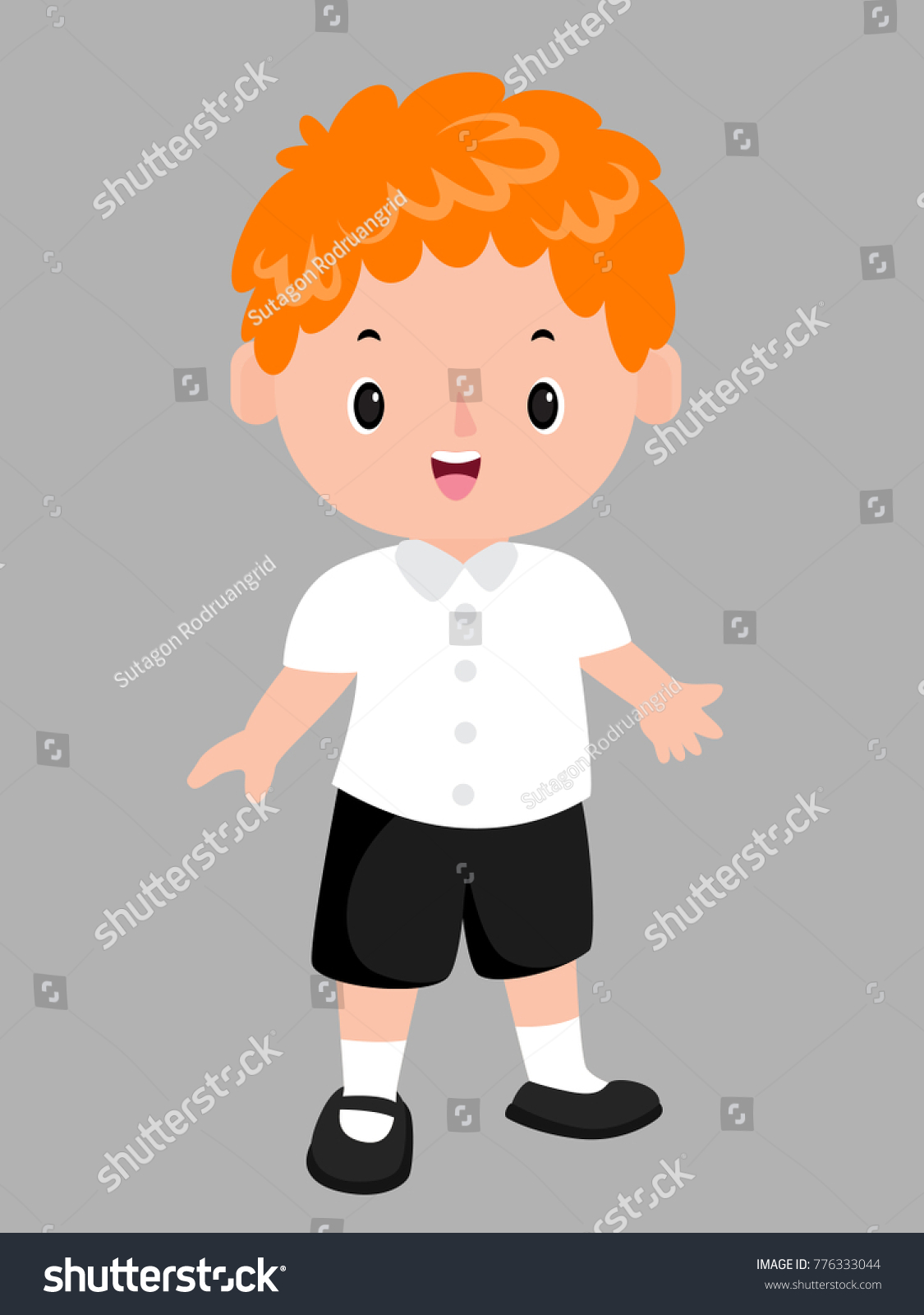 Baby Cartoon Orange Hair White Shirt Royalty Free Stock Image