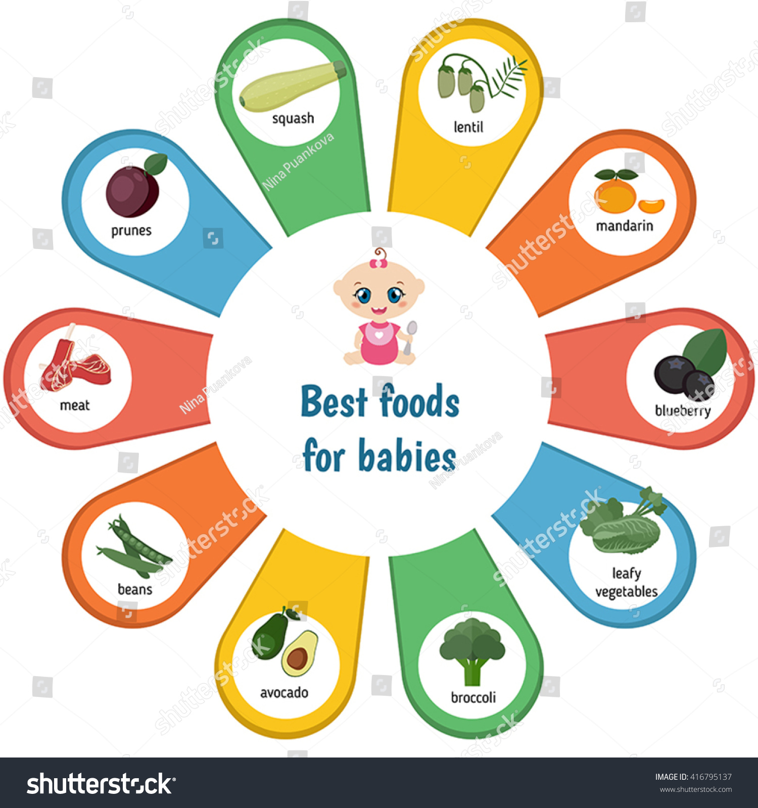 baby-child-infographic-presentation-best-foods-stock-vector-royalty