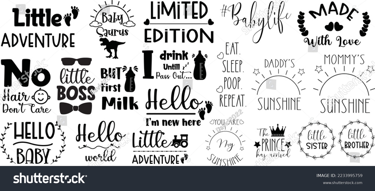 SVG of Baby collection vector isolated set svg