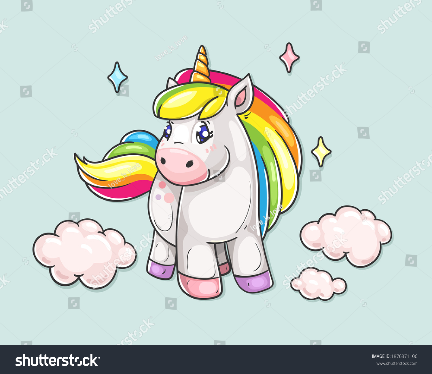 Baby Color Unicorn Image Vector Illustration Stock Vector (Royalty Free ...