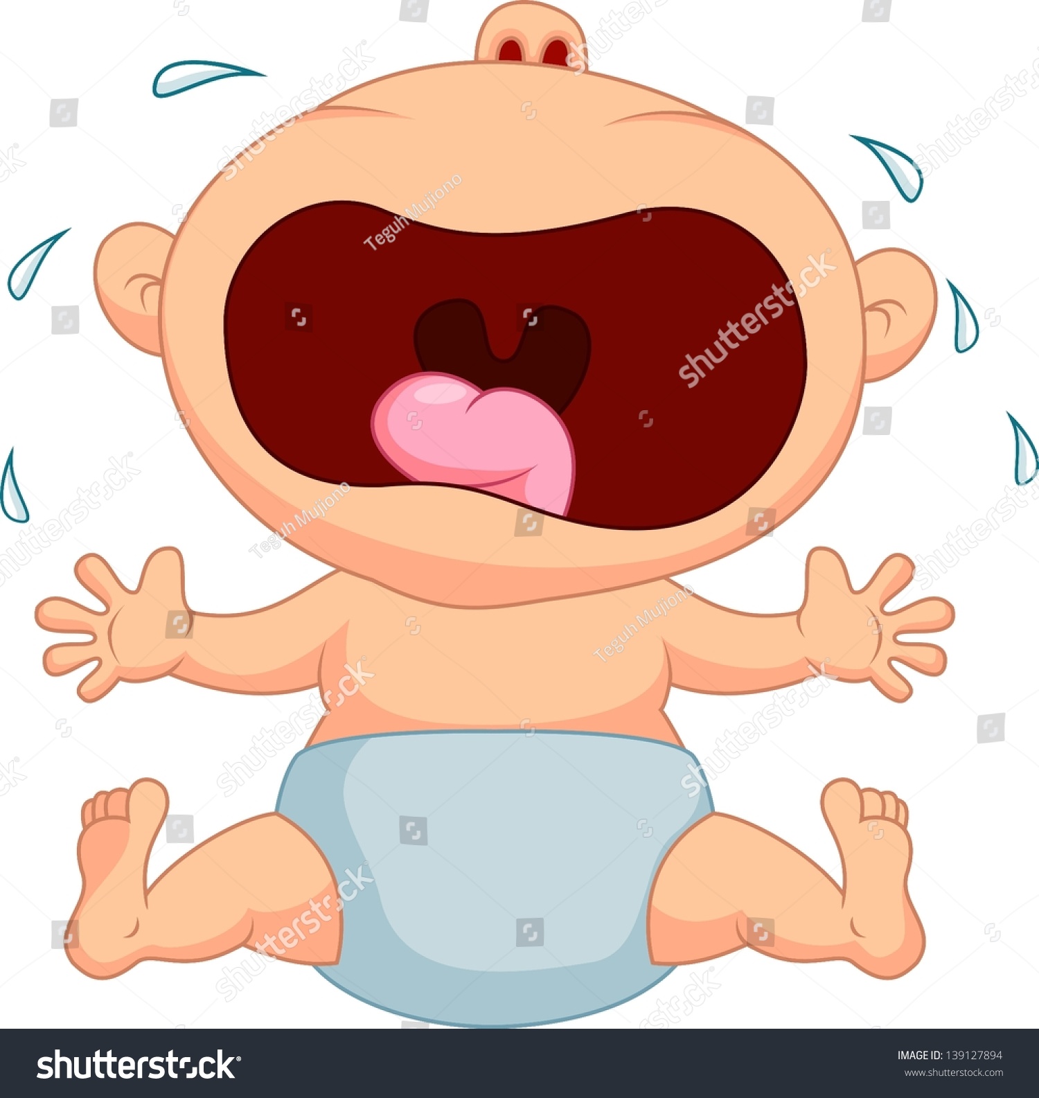 Baby Crying Stock Vector 139127894 - Shutterstock