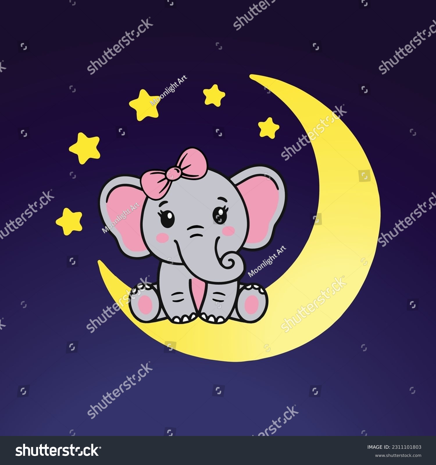 SVG of Baby elephant svg, Cute elephant svg, Elephant clipart, cut file, Cute baby animal svg, shirt svg, Elephant girl svg