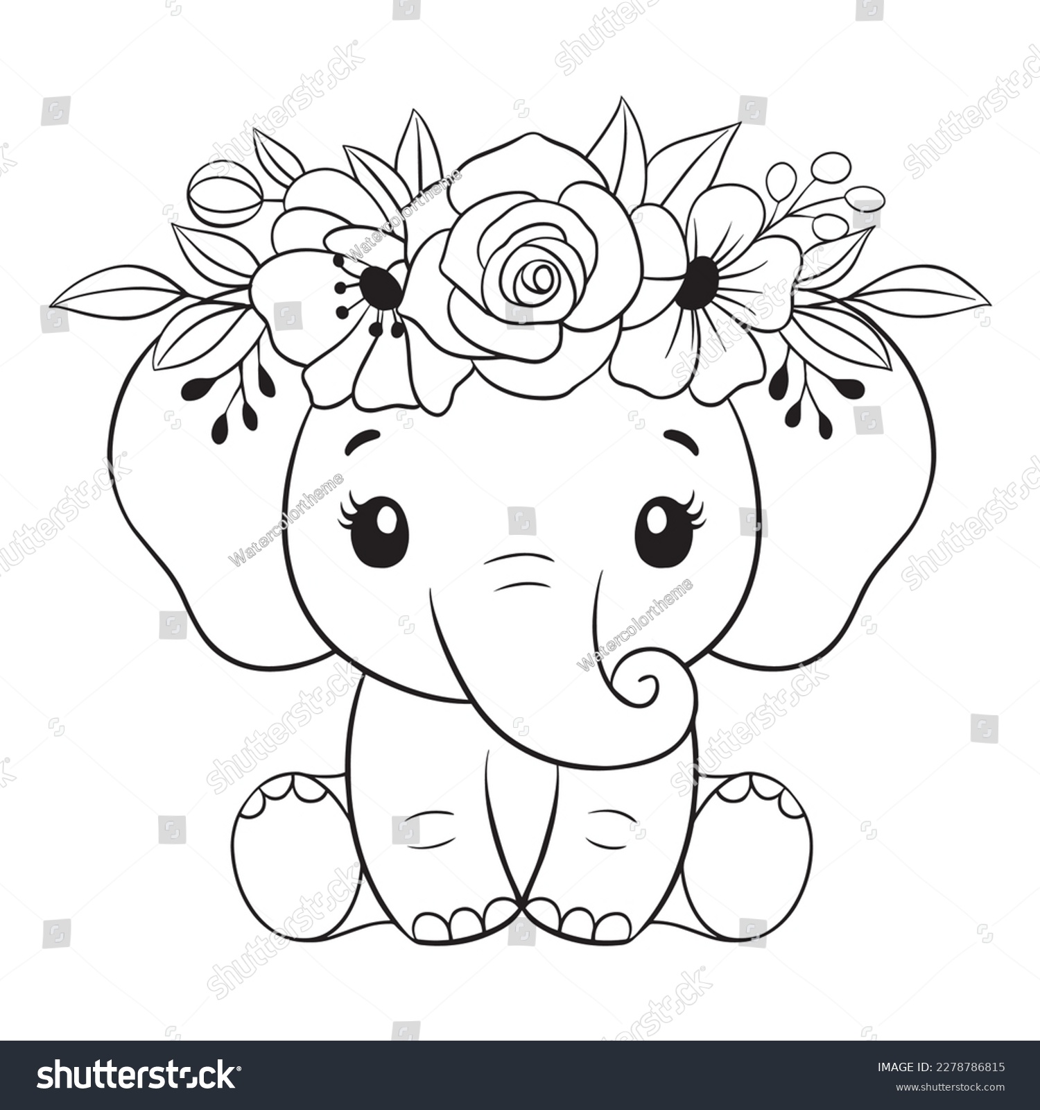 SVG of Baby Elephant svg,Elephant with Flower svg,Cute Elephant svg,Elephant Lineart,Elephant Vector,Elephant Clipart,Elephant Cut File,Cute Elephant,Black Elephant svg