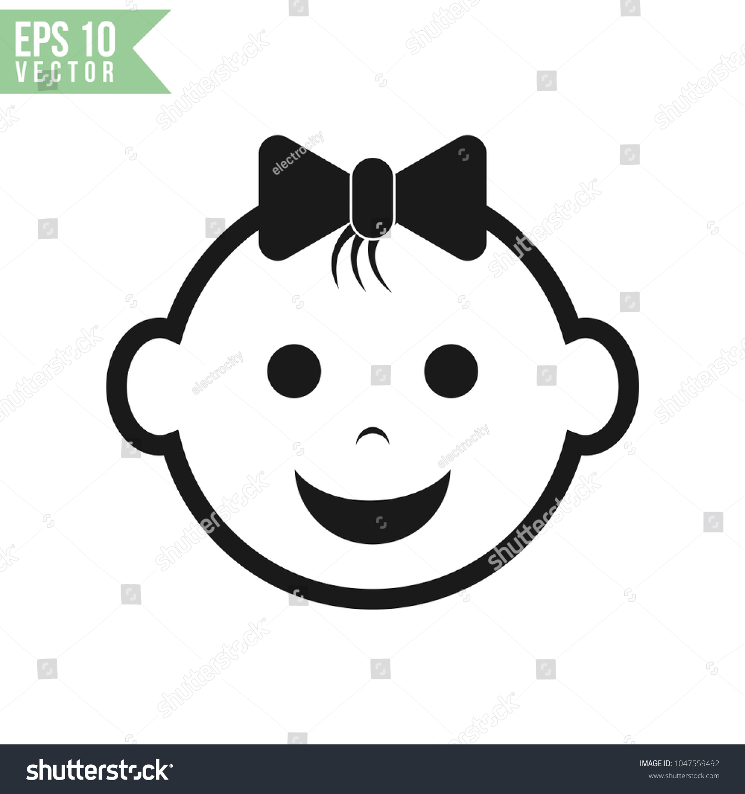 baby face icon vector template stock vector royalty free