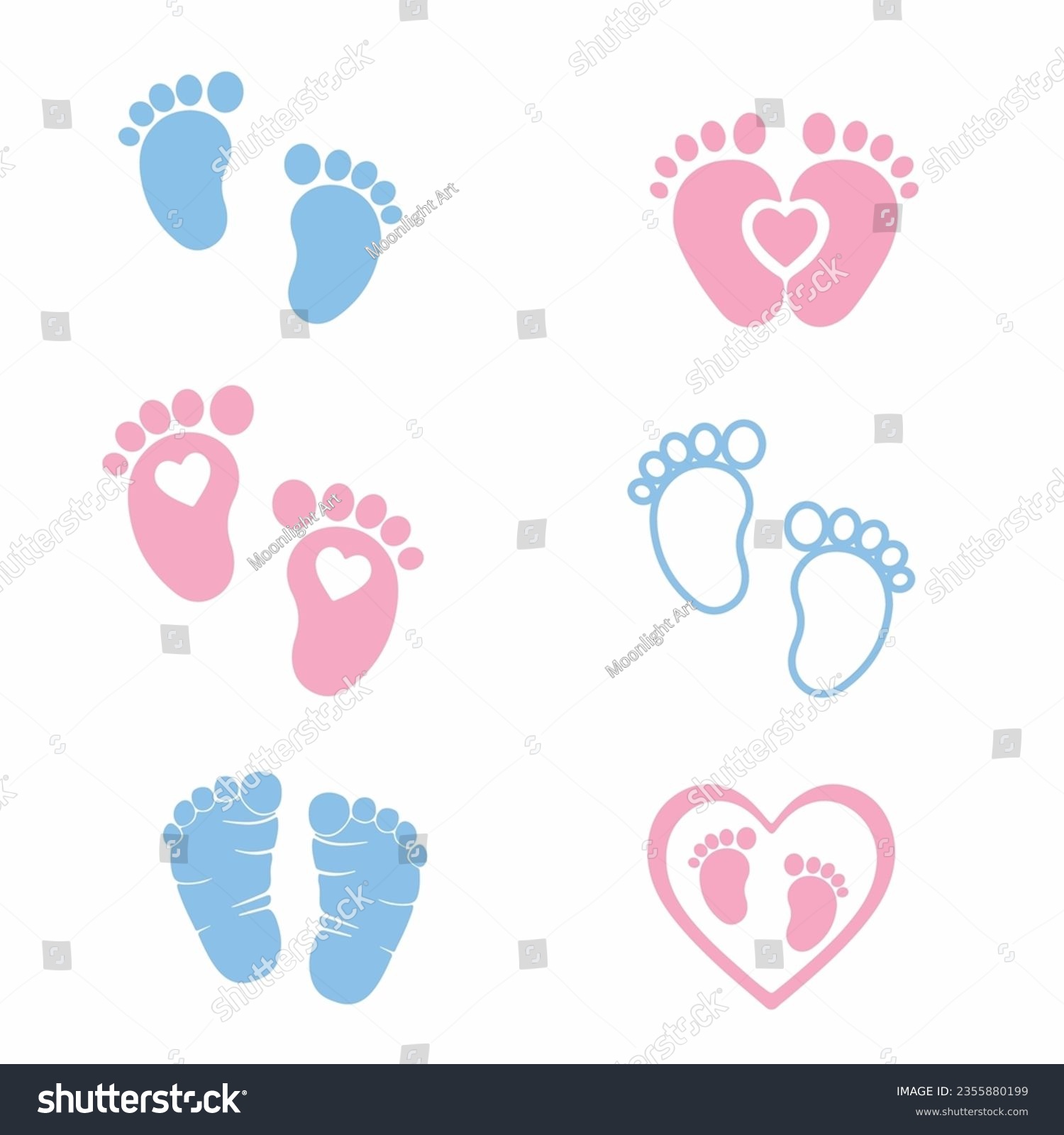 SVG of Baby Footprints Svg, Cut File Baby Feet Bundle Svg Files Digital Download for Cricut and Silhouette, Svg Files for Cricut, Baby Feet Clip Art, Pink Blue Baby Feet Svg svg