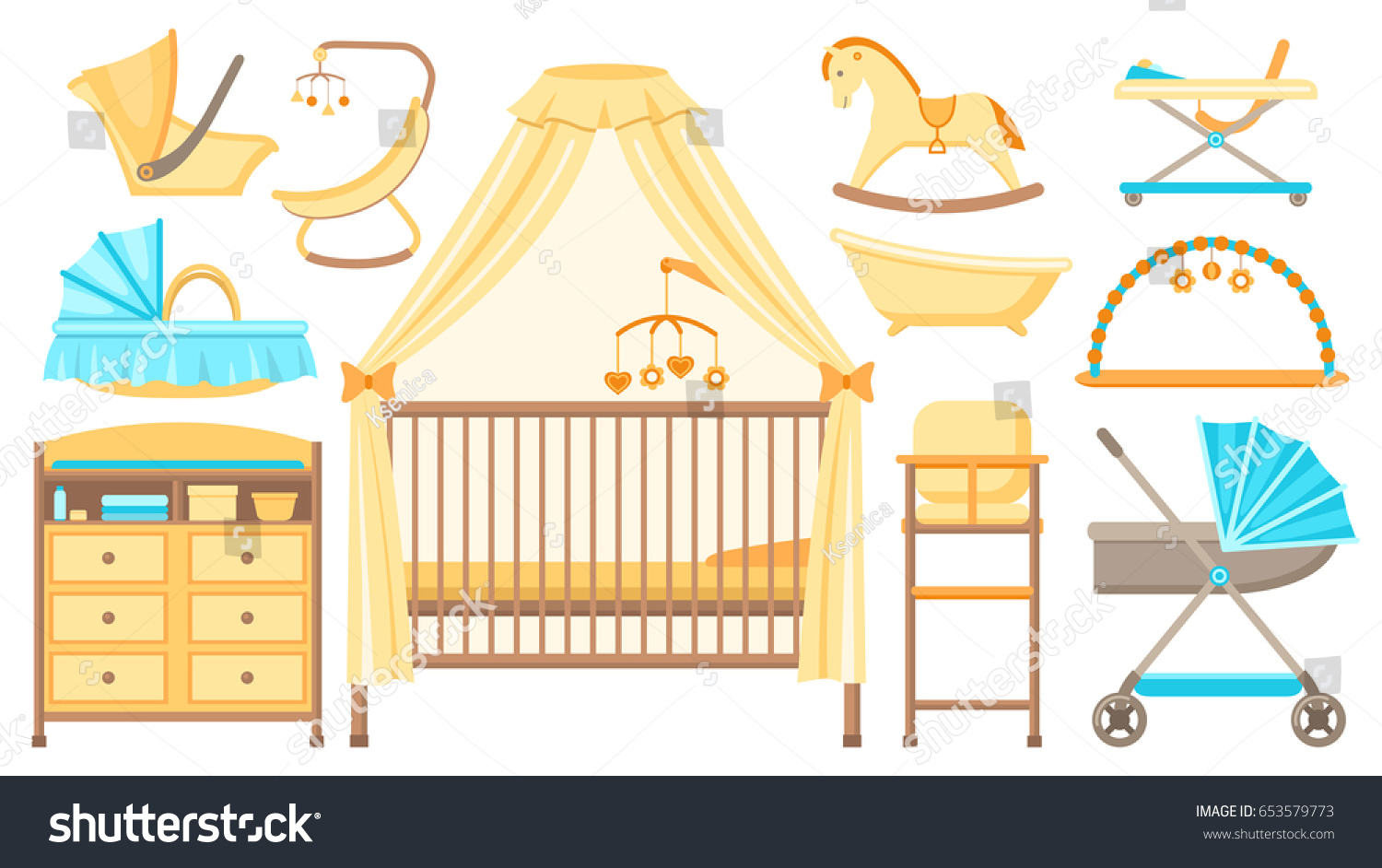 cot and changing table set